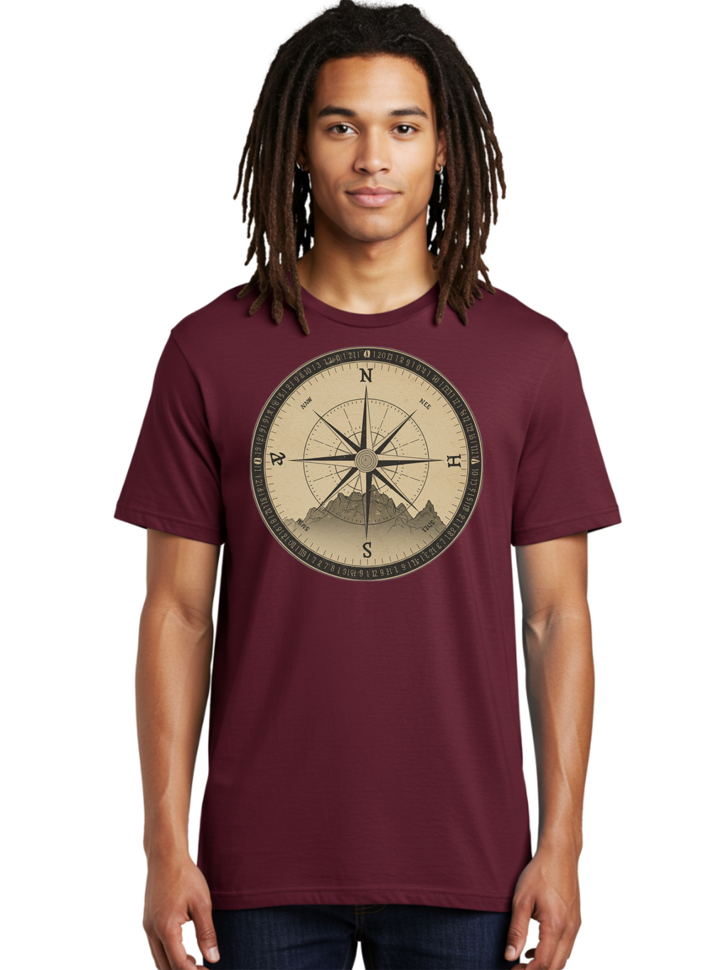 Compass-Rose Men'S Graphic Tee, 100% Cotton, Comfortable Casual Summer Wear, Machine Washable, Vintage Camera, Old Camera, Antique Camera, Black Camera, Classic Photography, Photography Equipment, Nostalgic Device, Film Camera, Camera Art Bao261