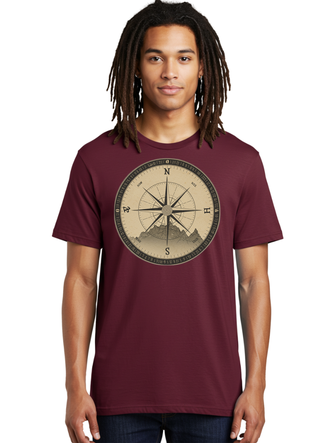 Compass-Rose Men'S Graphic Tee, 100% Cotton, Comfortable Casual Summer Wear, Machine Washable, Vintage Camera, Old Camera, Antique Camera, Black Camera, Classic Photography, Photography Equipment, Nostalgic Device, Film Camera, Camera Art Bao261