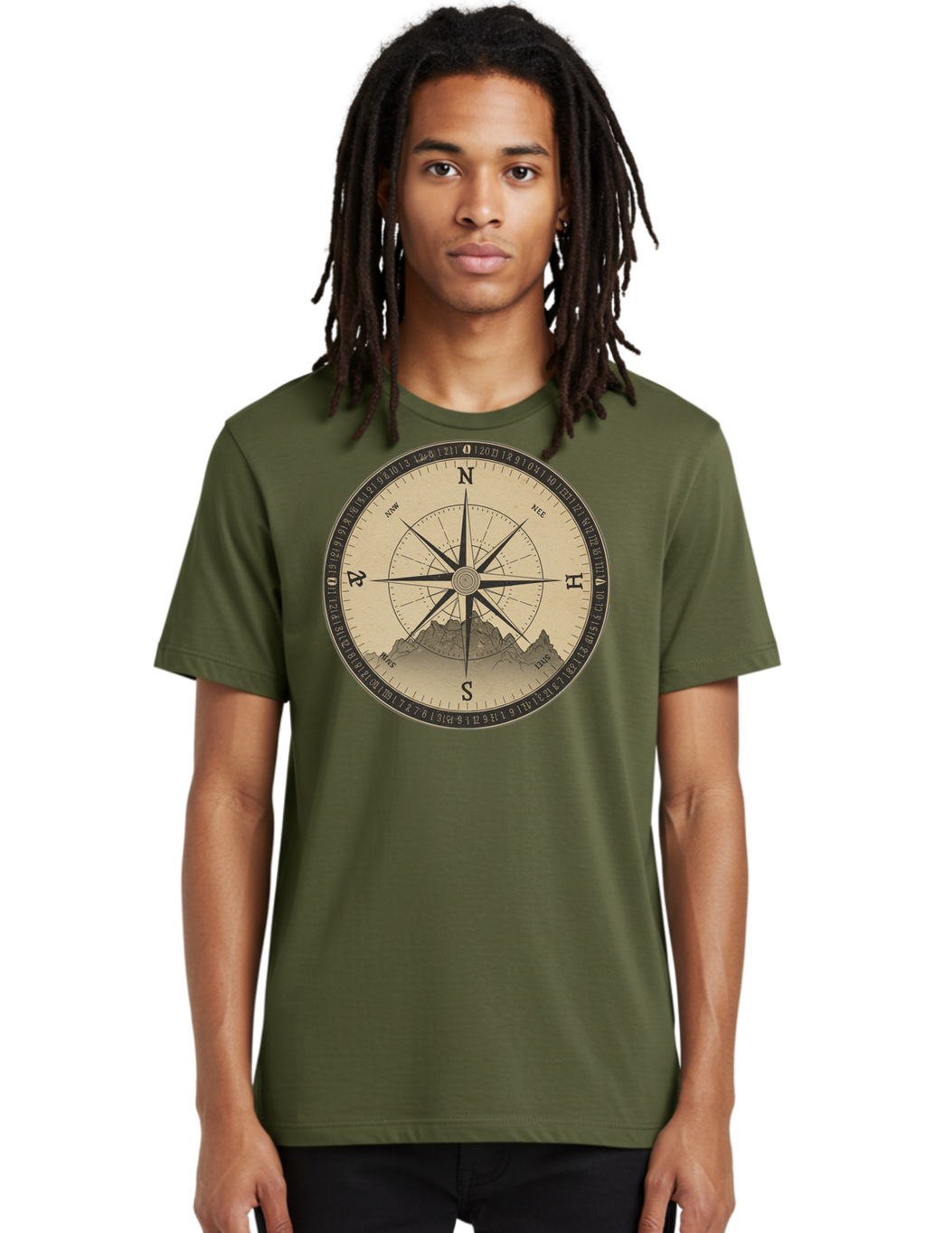 Compass-Rose Men'S Graphic Tee, 100% Cotton, Comfortable Casual Summer Wear, Machine Washable, Vintage Camera, Old Camera, Antique Camera, Black Camera, Classic Photography, Photography Equipment, Nostalgic Device, Film Camera, Camera Art Bao261