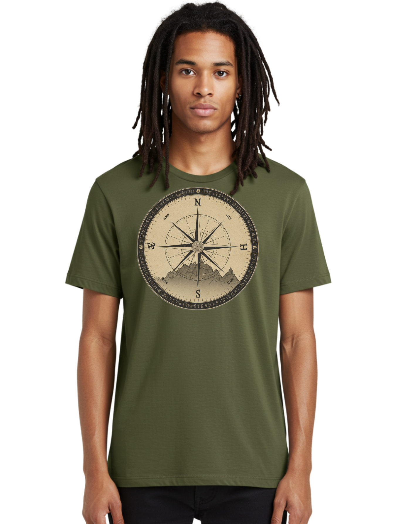 Compass-Rose Men'S Graphic Tee, 100% Cotton, Comfortable Casual Summer Wear, Machine Washable, Vintage Camera, Old Camera, Antique Camera, Black Camera, Classic Photography, Photography Equipment, Nostalgic Device, Film Camera, Camera Art Bao261