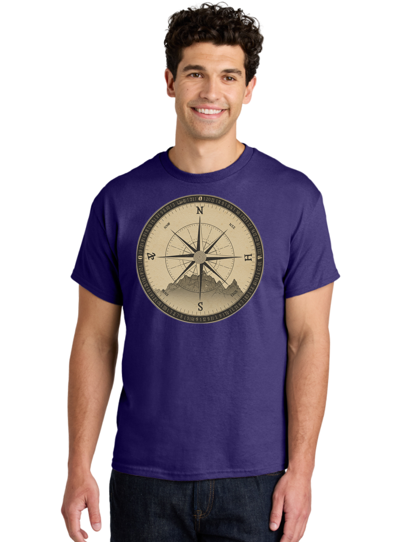 Compass-Rose Men'S Graphic Tee, 100% Cotton, Comfortable Casual Summer Wear, Machine Washable, Vintage Camera, Old Camera, Antique Camera, Black Camera, Classic Photography, Photography Equipment, Nostalgic Device, Film Camera, Camera Art Bao261
