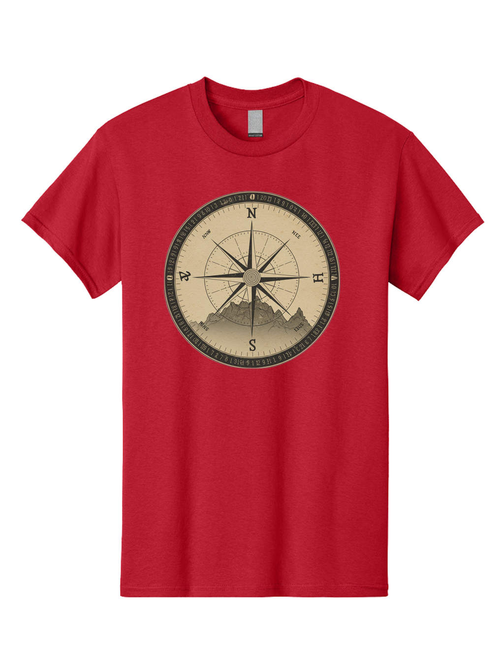 Compass-Rose Men'S Graphic Tee, 100% Cotton, Comfortable Casual Summer Wear, Machine Washable, Vintage Camera, Old Camera, Antique Camera, Black Camera, Classic Photography, Photography Equipment, Nostalgic Device, Film Camera, Camera Art Bao261