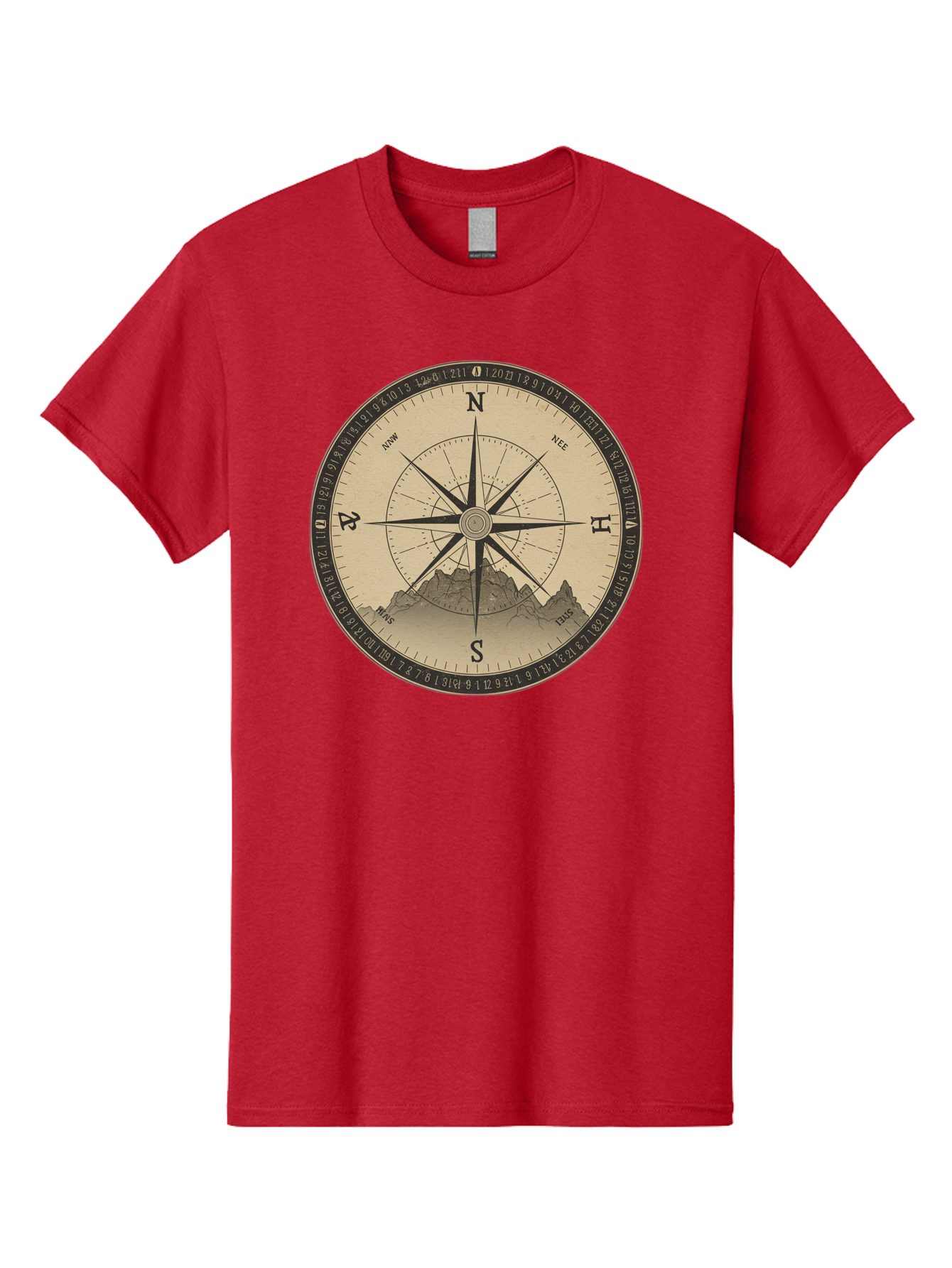Compass-Rose Men'S Graphic Tee, 100% Cotton, Comfortable Casual Summer Wear, Machine Washable, Vintage Camera, Old Camera, Antique Camera, Black Camera, Classic Photography, Photography Equipment, Nostalgic Device, Film Camera, Camera Art Bao261