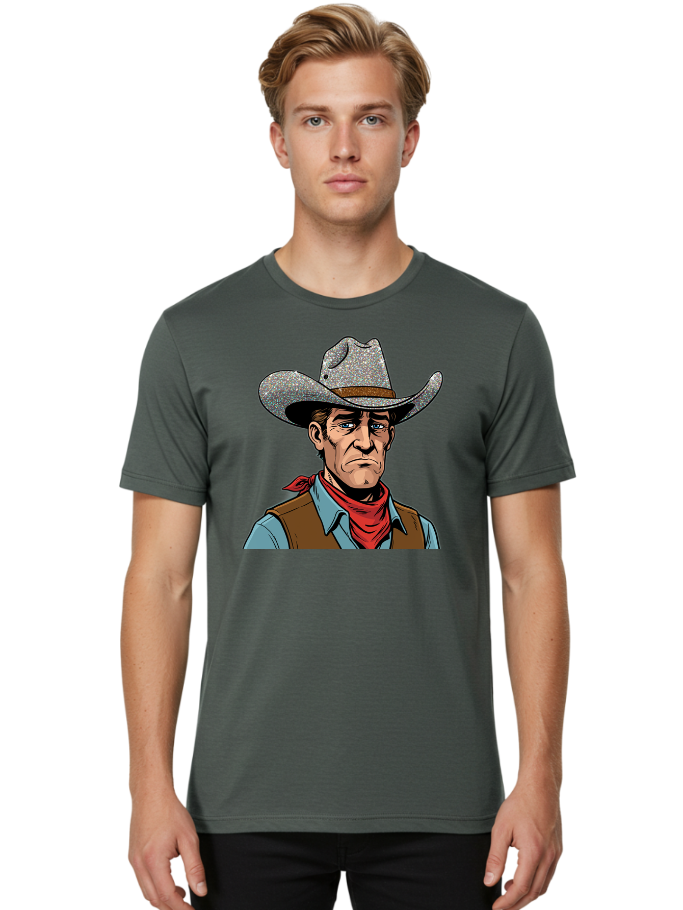 Cowboy-3 Men'S Graphic Tee, 100% Cotton, Comfortable Casual Summer Wear, Machine Washable, Vintage Camera, Old Camera, Antique Camera, Black Camera, Classic Photography, Photography Equipment, Nostalgic Device, Film Camera, Camera Art Bao268