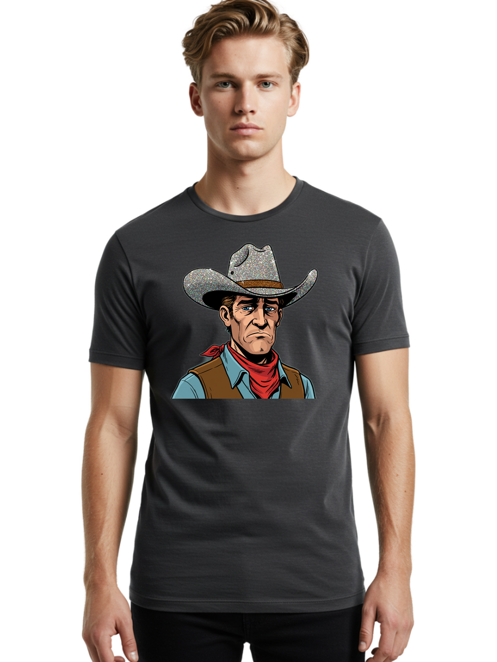 Cowboy-3 Men'S Graphic Tee, 100% Cotton, Comfortable Casual Summer Wear, Machine Washable, Vintage Camera, Old Camera, Antique Camera, Black Camera, Classic Photography, Photography Equipment, Nostalgic Device, Film Camera, Camera Art Bao268