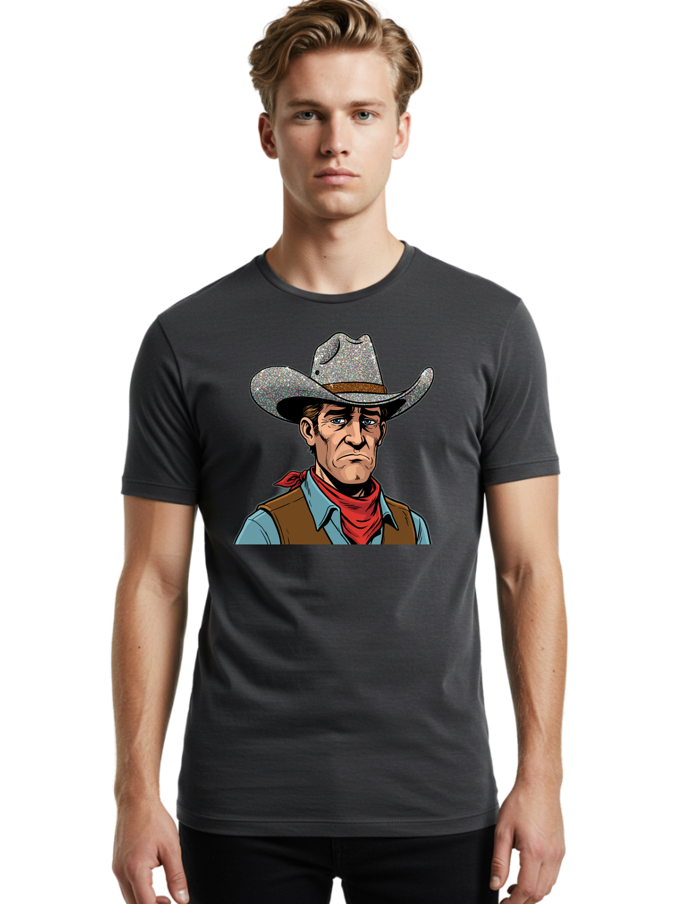 Cowboy-3 Men'S Graphic Tee, 100% Cotton, Comfortable Casual Summer Wear, Machine Washable, Vintage Camera, Old Camera, Antique Camera, Black Camera, Classic Photography, Photography Equipment, Nostalgic Device, Film Camera, Camera Art Bao268