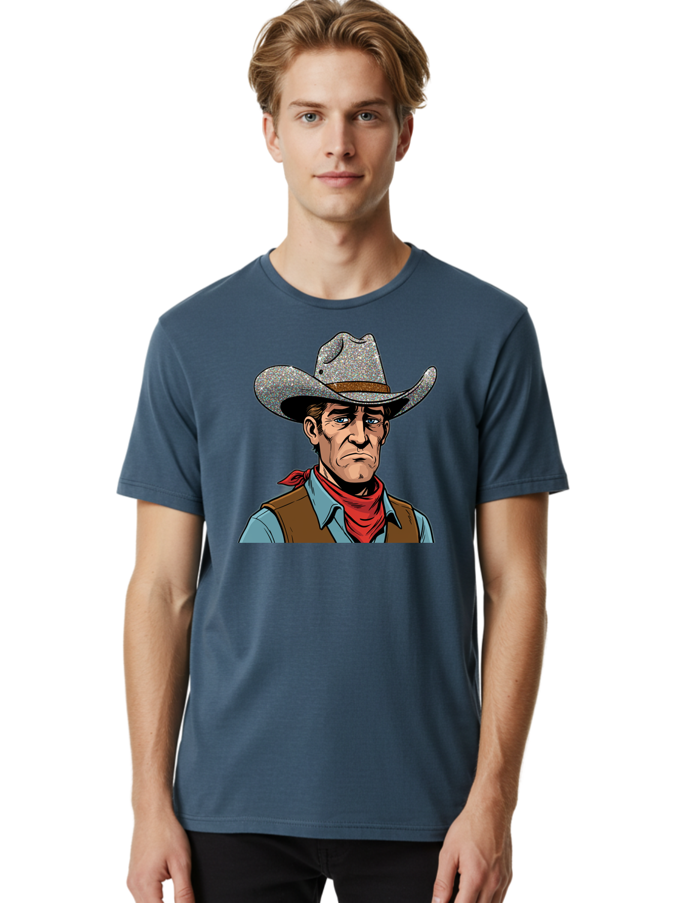 Cowboy-3 Men'S Graphic Tee, 100% Cotton, Comfortable Casual Summer Wear, Machine Washable, Vintage Camera, Old Camera, Antique Camera, Black Camera, Classic Photography, Photography Equipment, Nostalgic Device, Film Camera, Camera Art Bao268