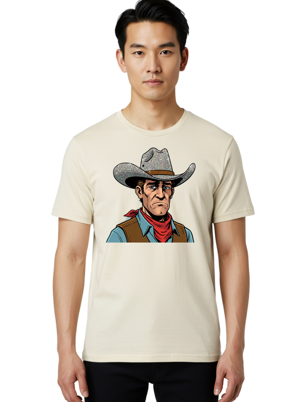 Cowboy-3 Men'S Graphic Tee, 100% Cotton, Comfortable Casual Summer Wear, Machine Washable, Vintage Camera, Old Camera, Antique Camera, Black Camera, Classic Photography, Photography Equipment, Nostalgic Device, Film Camera, Camera Art Bao268