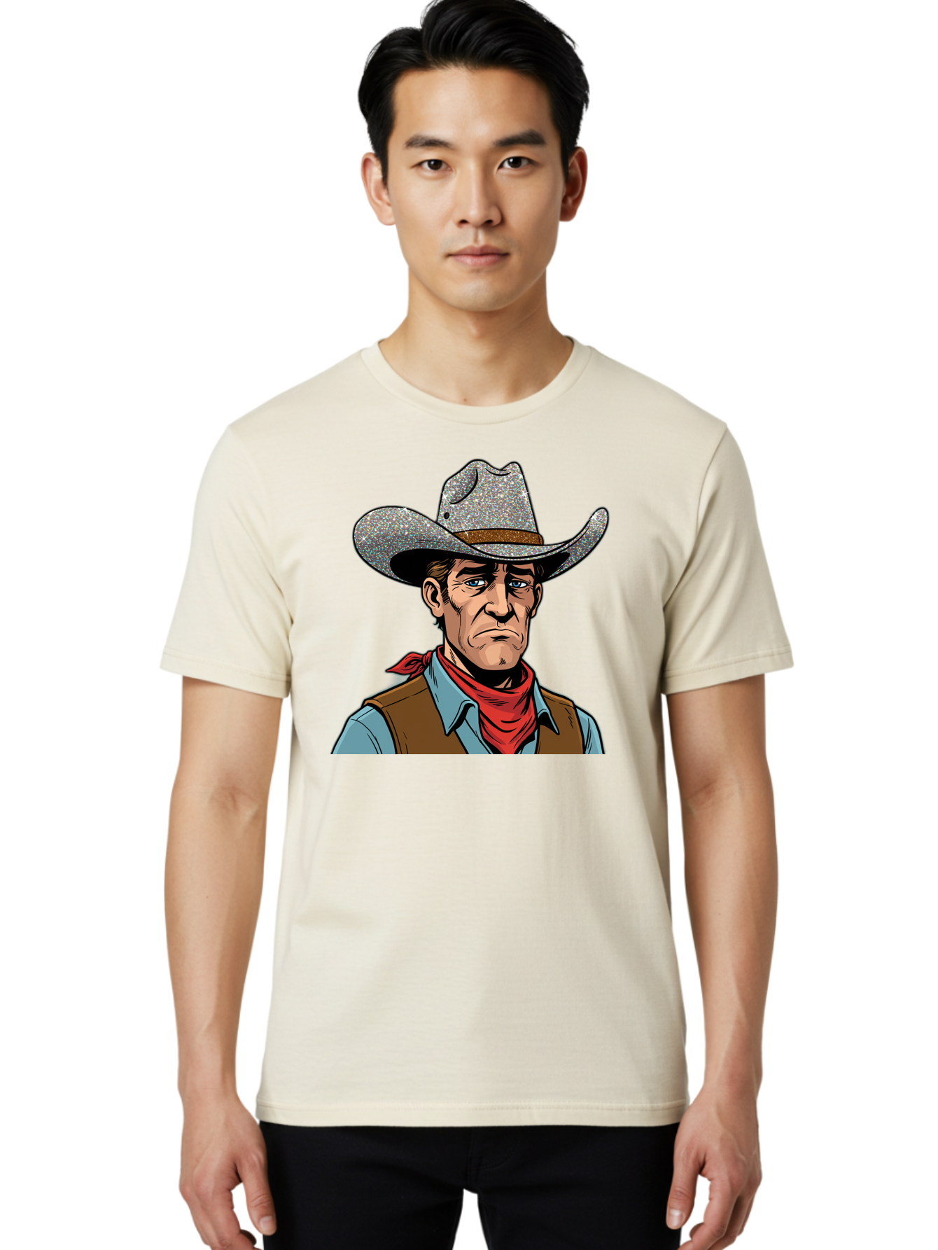 Cowboy-3 Men'S Graphic Tee, 100% Cotton, Comfortable Casual Summer Wear, Machine Washable, Vintage Camera, Old Camera, Antique Camera, Black Camera, Classic Photography, Photography Equipment, Nostalgic Device, Film Camera, Camera Art Bao268