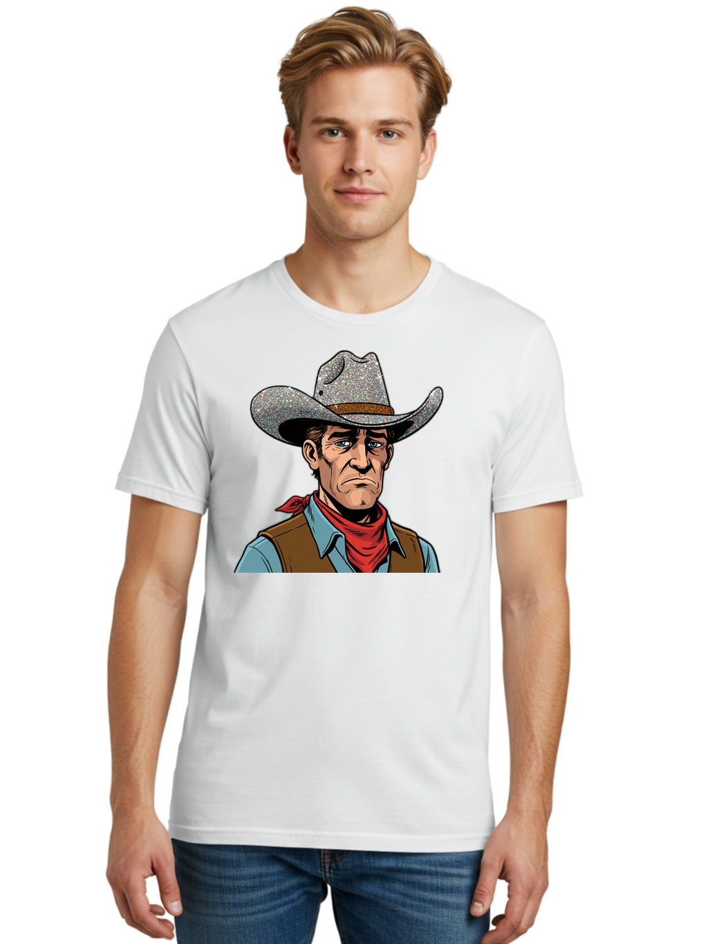 Cowboy-3 Men'S Graphic Tee, 100% Cotton, Comfortable Casual Summer Wear, Machine Washable, Vintage Camera, Old Camera, Antique Camera, Black Camera, Classic Photography, Photography Equipment, Nostalgic Device, Film Camera, Camera Art Bao268