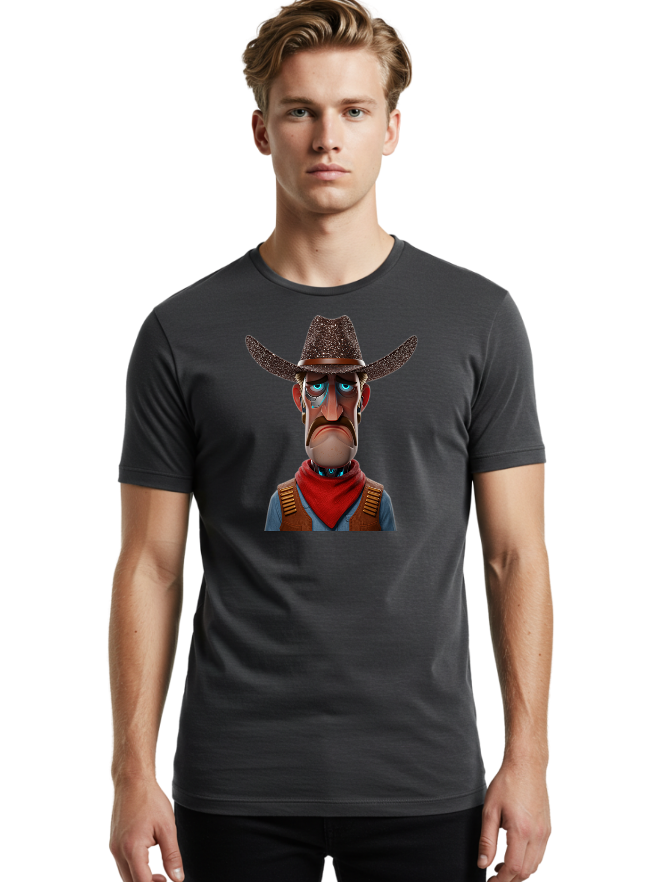 Cowboy-Character-1 Men'S Graphic Tee, 100% Cotton, Comfortable Casual Summer Wear, Machine Washable, Vintage Camera, Old Camera, Antique Camera, Black Camera, Classic Photography, Photography Equipment, Nostalgic Device, Film Camera, Bao272