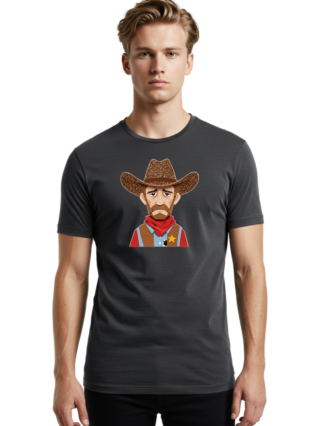 Cowboy-Character Men'S Graphic Tee, 100% Cotton, Comfortable Casual Summer Wear, Machine Washable, Vintage Camera, Old Camera, Antique Camera, Black Camera, Classic Photography, Photography Equipment, Nostalgic Device, Film Camera, Camera Art Bao274