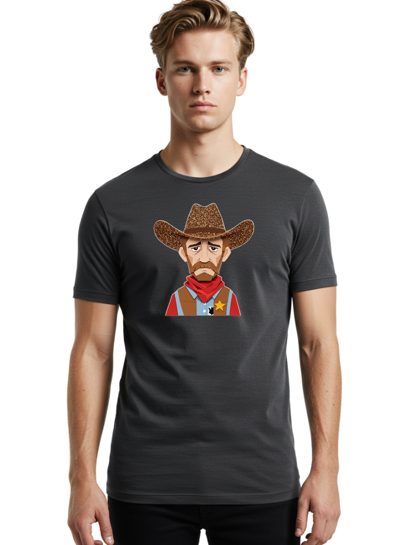 Cowboy-Character Men'S Graphic Tee, 100% Cotton, Comfortable Casual Summer Wear, Machine Washable, Vintage Camera, Old Camera, Antique Camera, Black Camera, Classic Photography, Photography Equipment, Nostalgic Device, Film Camera, Camera Art Bao274
