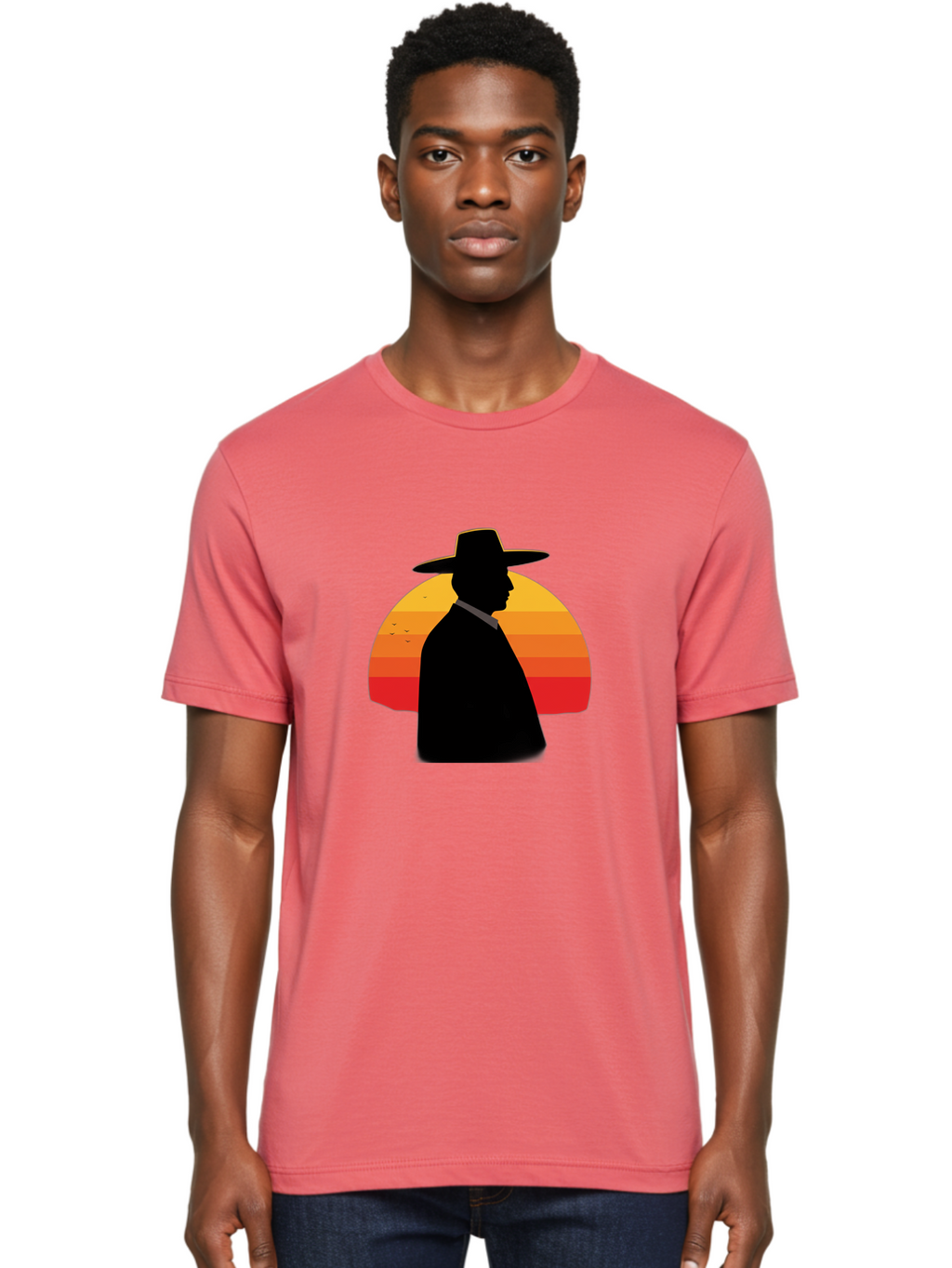 Cowboy-Sunset Men'S Graphic Tee, 100% Cotton, Comfortable Casual Summer Wear, Machine Washable, Vintage Camera, Old Camera, Antique Camera, Black Camera, Classic Photography, Photography Equipment, Nostalgic Device, Film Camera, Camera Art Bao277