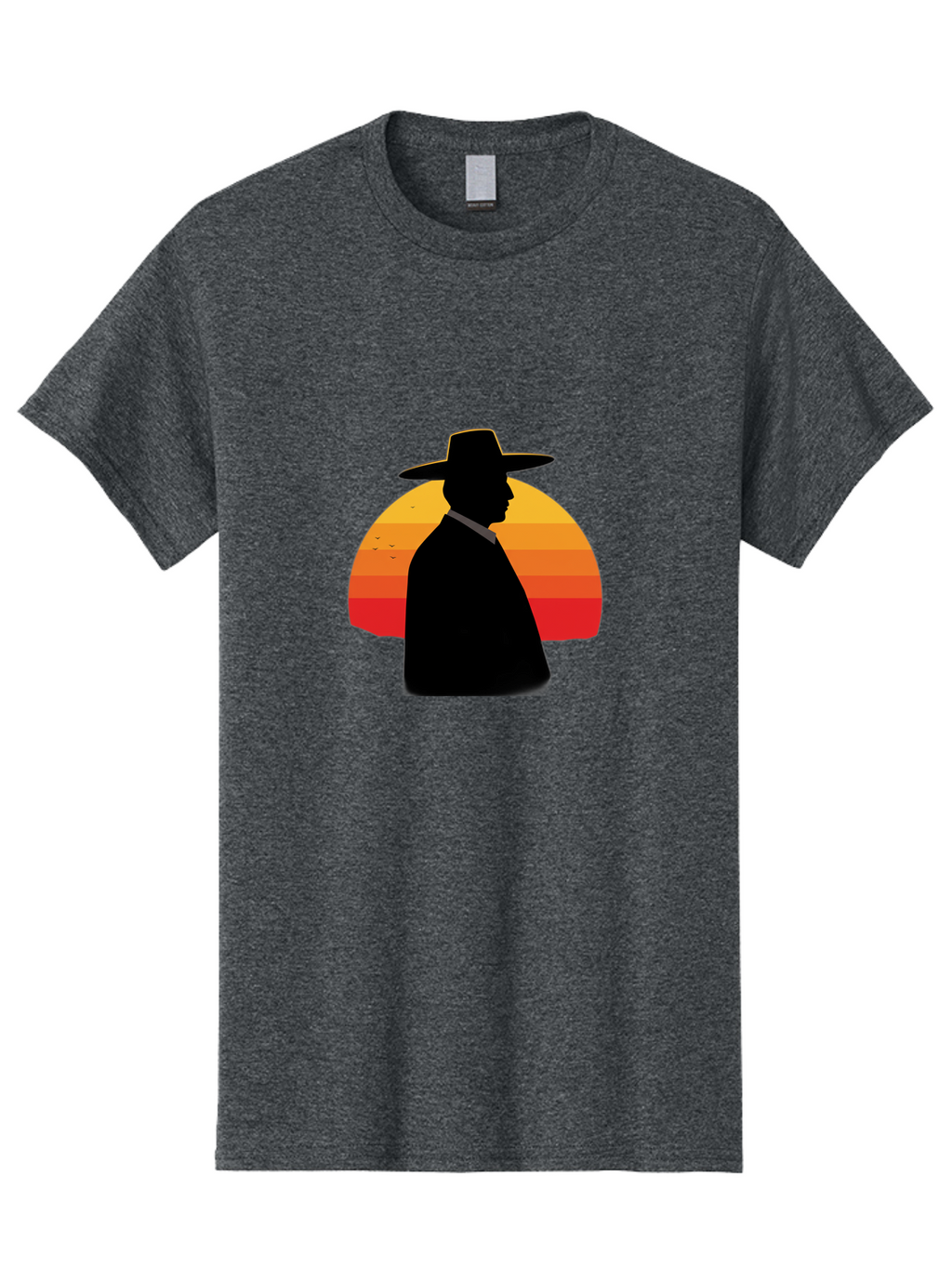Cowboy-Sunset Men'S Graphic Tee, 100% Cotton, Comfortable Casual Summer Wear, Machine Washable, Vintage Camera, Old Camera, Antique Camera, Black Camera, Classic Photography, Photography Equipment, Nostalgic Device, Film Camera, Camera Art Bao277
