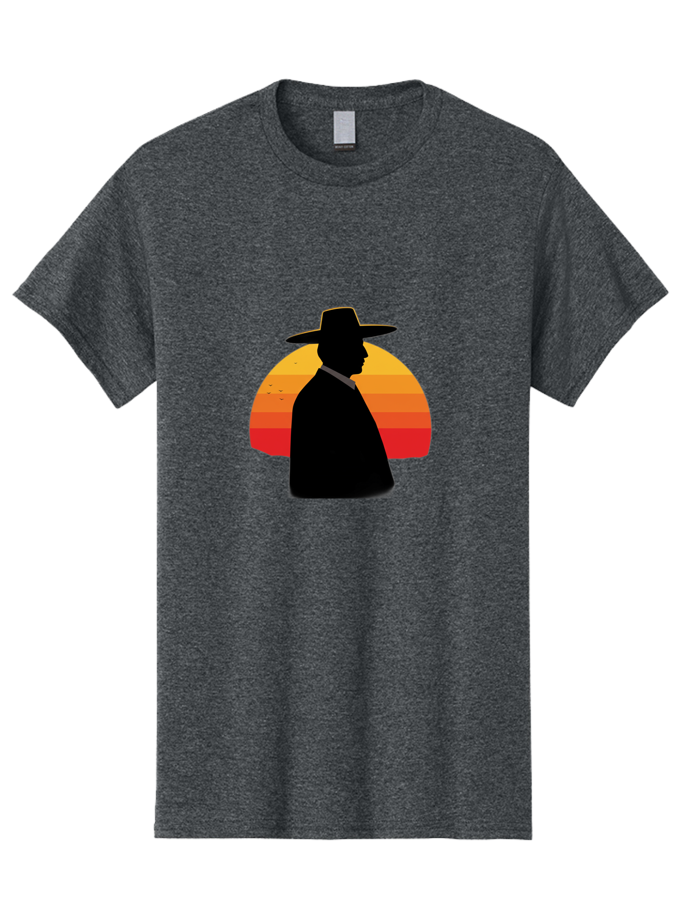 Cowboy-Sunset Men'S Graphic Tee, 100% Cotton, Comfortable Casual Summer Wear, Machine Washable, Vintage Camera, Old Camera, Antique Camera, Black Camera, Classic Photography, Photography Equipment, Nostalgic Device, Film Camera, Camera Art Bao277