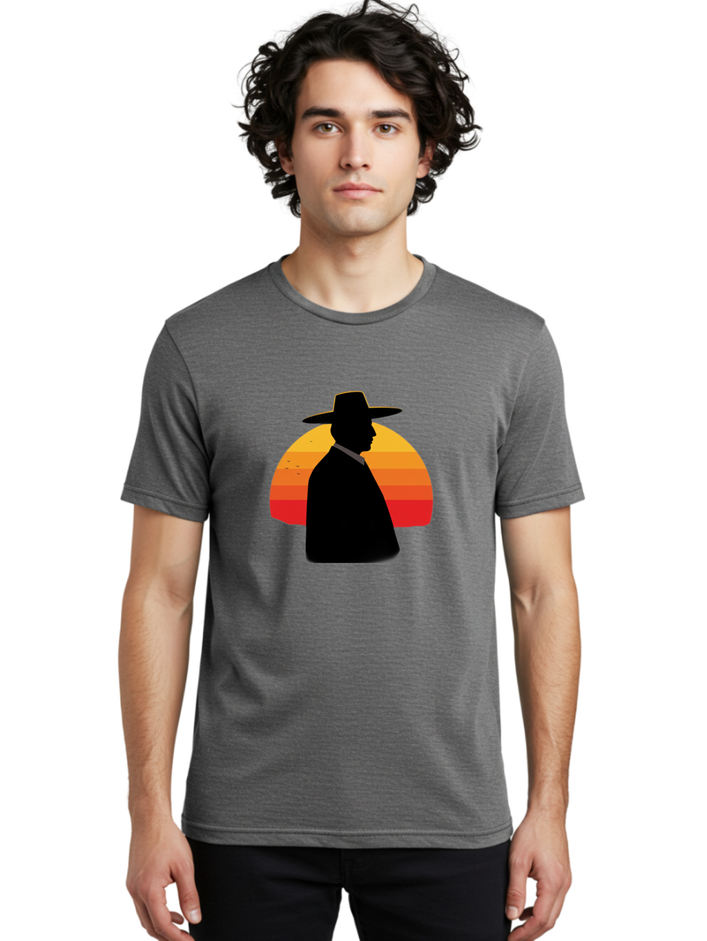Cowboy-Sunset Men'S Graphic Tee, 100% Cotton, Comfortable Casual Summer Wear, Machine Washable, Vintage Camera, Old Camera, Antique Camera, Black Camera, Classic Photography, Photography Equipment, Nostalgic Device, Film Camera, Camera Art Bao277