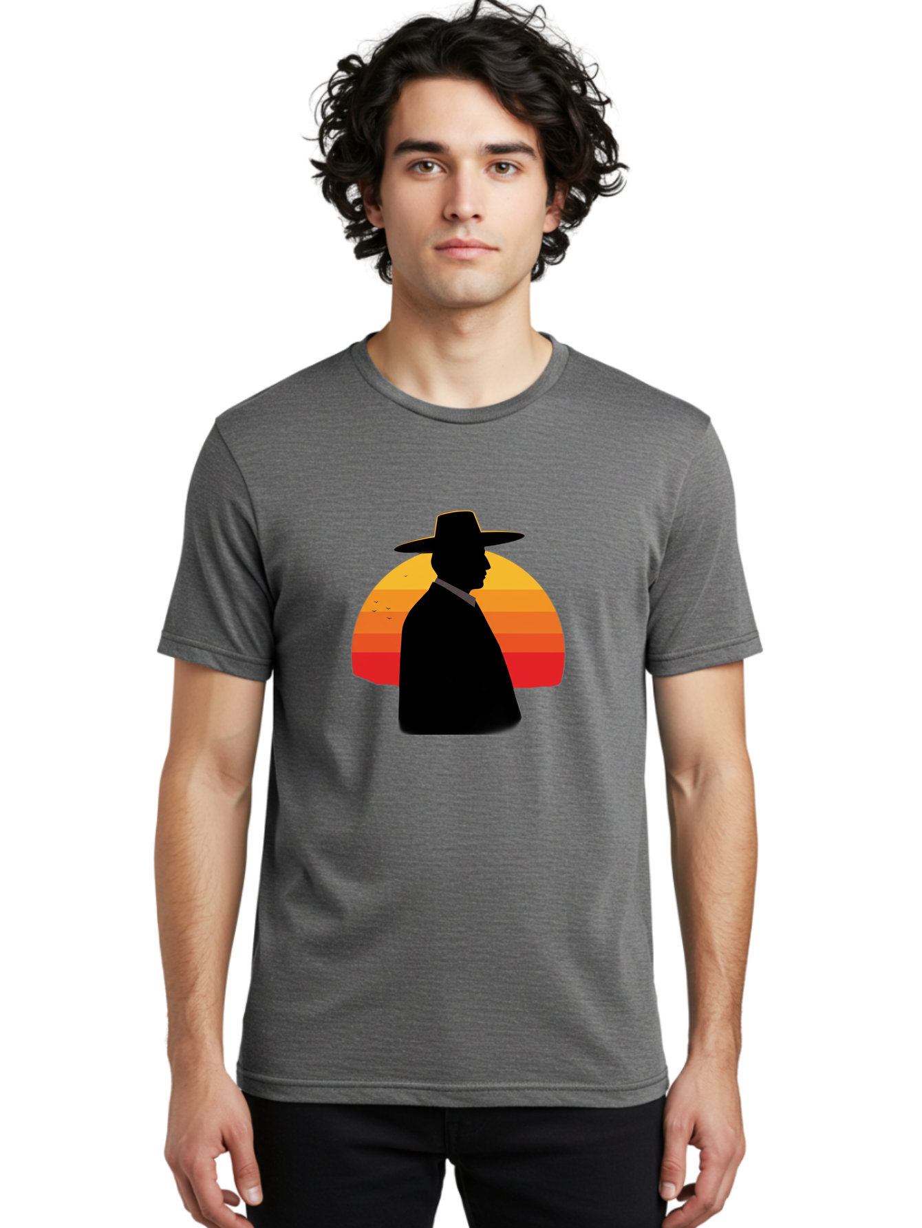 Cowboy-Sunset Men'S Graphic Tee, 100% Cotton, Comfortable Casual Summer Wear, Machine Washable, Vintage Camera, Old Camera, Antique Camera, Black Camera, Classic Photography, Photography Equipment, Nostalgic Device, Film Camera, Camera Art Bao277
