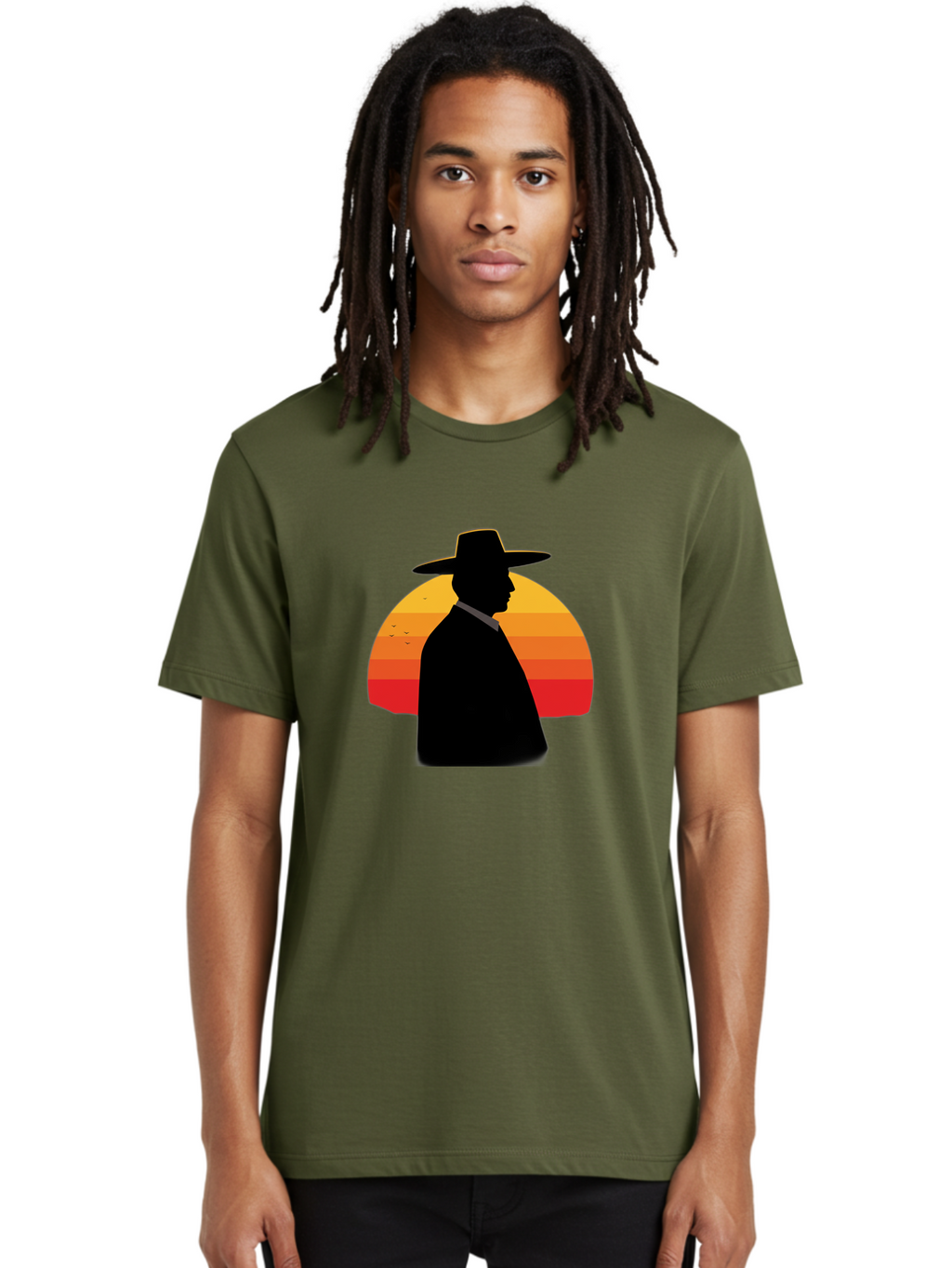 Cowboy-Sunset Men'S Graphic Tee, 100% Cotton, Comfortable Casual Summer Wear, Machine Washable, Vintage Camera, Old Camera, Antique Camera, Black Camera, Classic Photography, Photography Equipment, Nostalgic Device, Film Camera, Camera Art Bao277