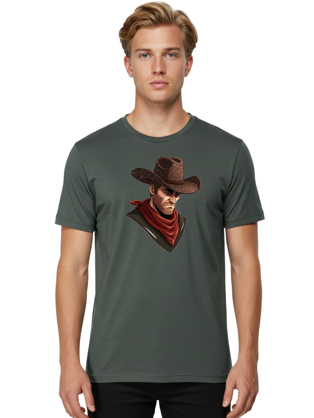 Cowboy Men'S Graphic Tee, 100% Cotton, Comfortable Casual Summer Wear, Machine Washable, Vintage Camera, Old Camera, Antique Camera, Black Camera, Classic Photography, Photography Equipment, Nostalgic Device, Film Camera, Camera Art Bao278