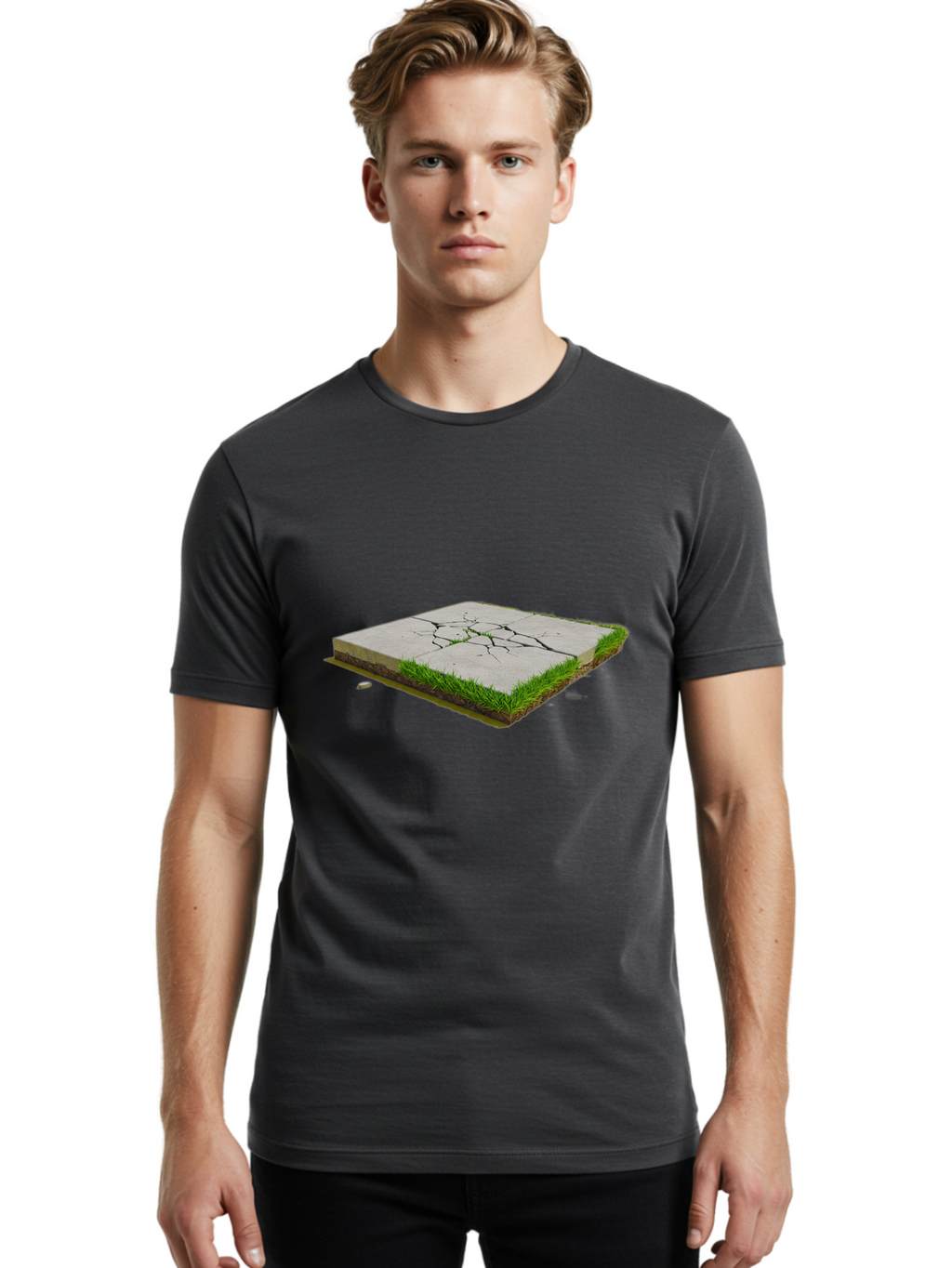 Cracked-Concrete-Slab-1 Men'S Graphic Tee, 100% Cotton, Comfortable Casual Summer Wear, Machine Washable, Vintage Camera, Old Camera, Antique Camera, Black Camera, Classic Photography, Photography Equipment, Nostalgic Device, Film Camera, Bao281