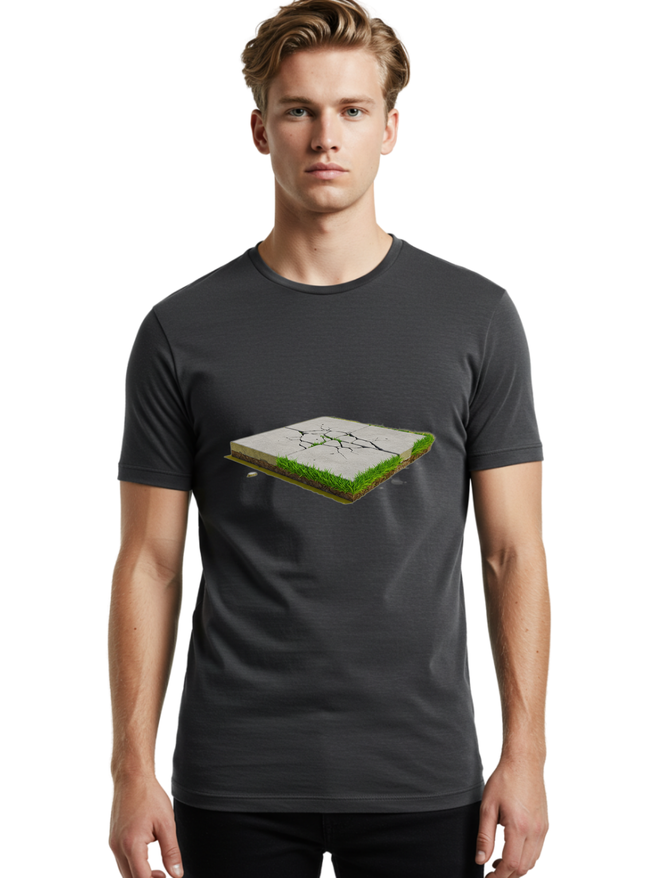 Cracked-Concrete-Slab-1 Men'S Graphic Tee, 100% Cotton, Comfortable Casual Summer Wear, Machine Washable, Vintage Camera, Old Camera, Antique Camera, Black Camera, Classic Photography, Photography Equipment, Nostalgic Device, Film Camera, Bao281