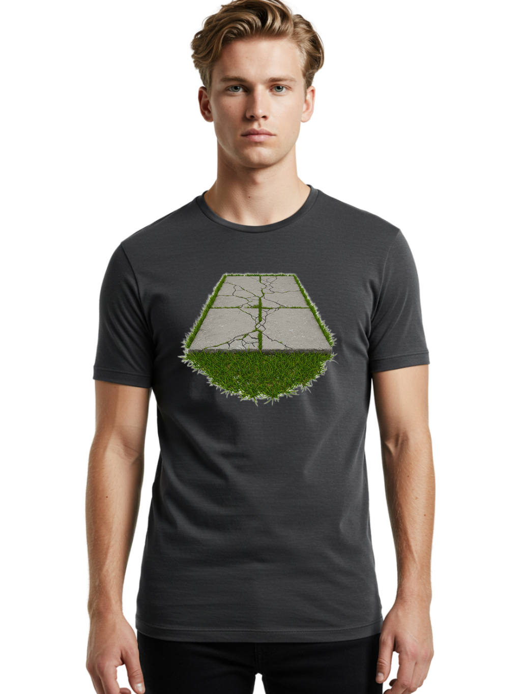 Cracked-Concrete-Slab Men'S Graphic Tee, 100% Cotton, Comfortable Casual Summer Wear, Machine Washable, Vintage Camera, Old Camera, Antique Camera, Black Camera, Classic Photography, Photography Equipment, Nostalgic Device, Film Camera, Bao282