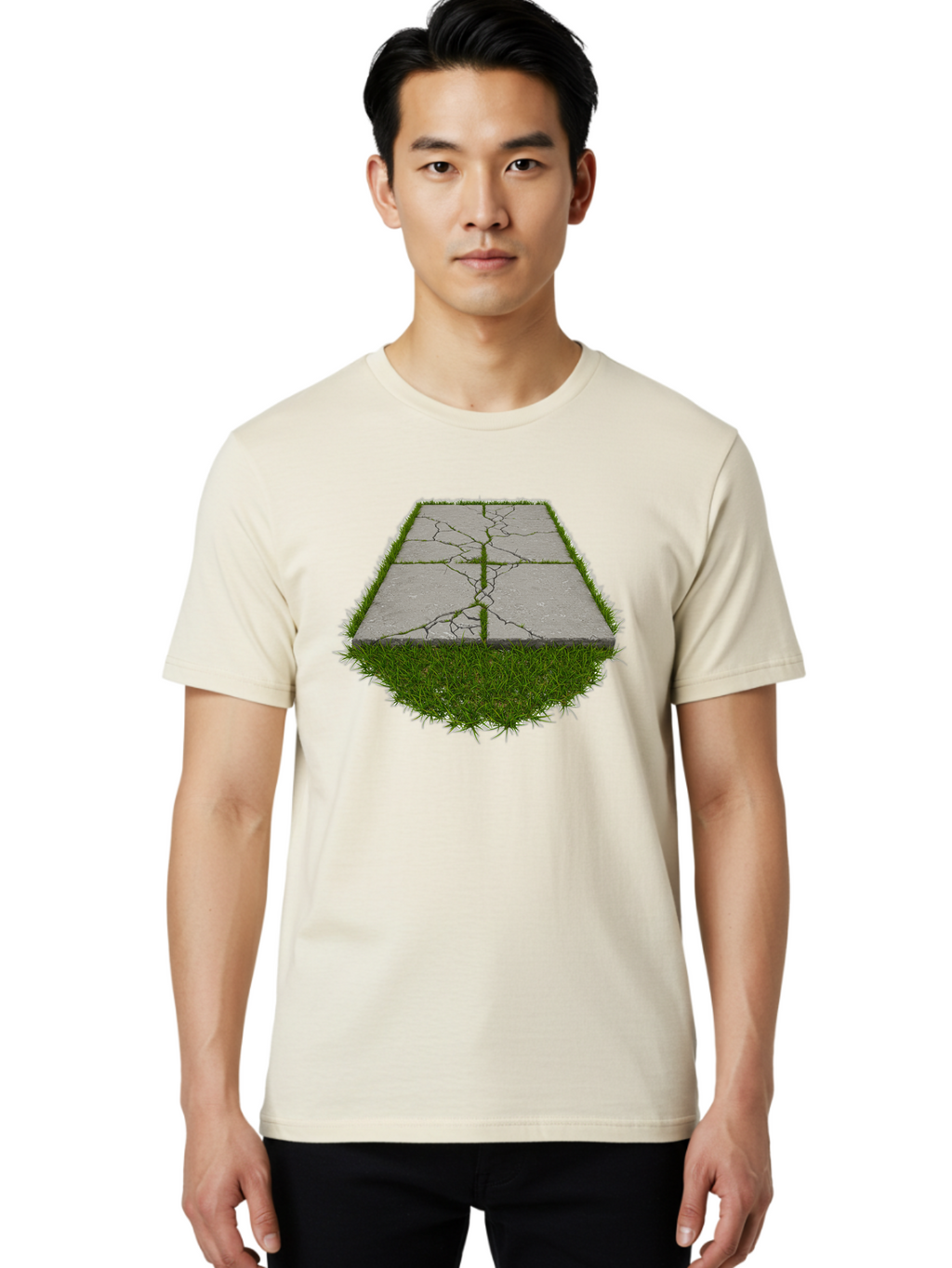 Cracked-Concrete-Slab Men'S Graphic Tee, 100% Cotton, Comfortable Casual Summer Wear, Machine Washable, Vintage Camera, Old Camera, Antique Camera, Black Camera, Classic Photography, Photography Equipment, Nostalgic Device, Film Camera, Bao282