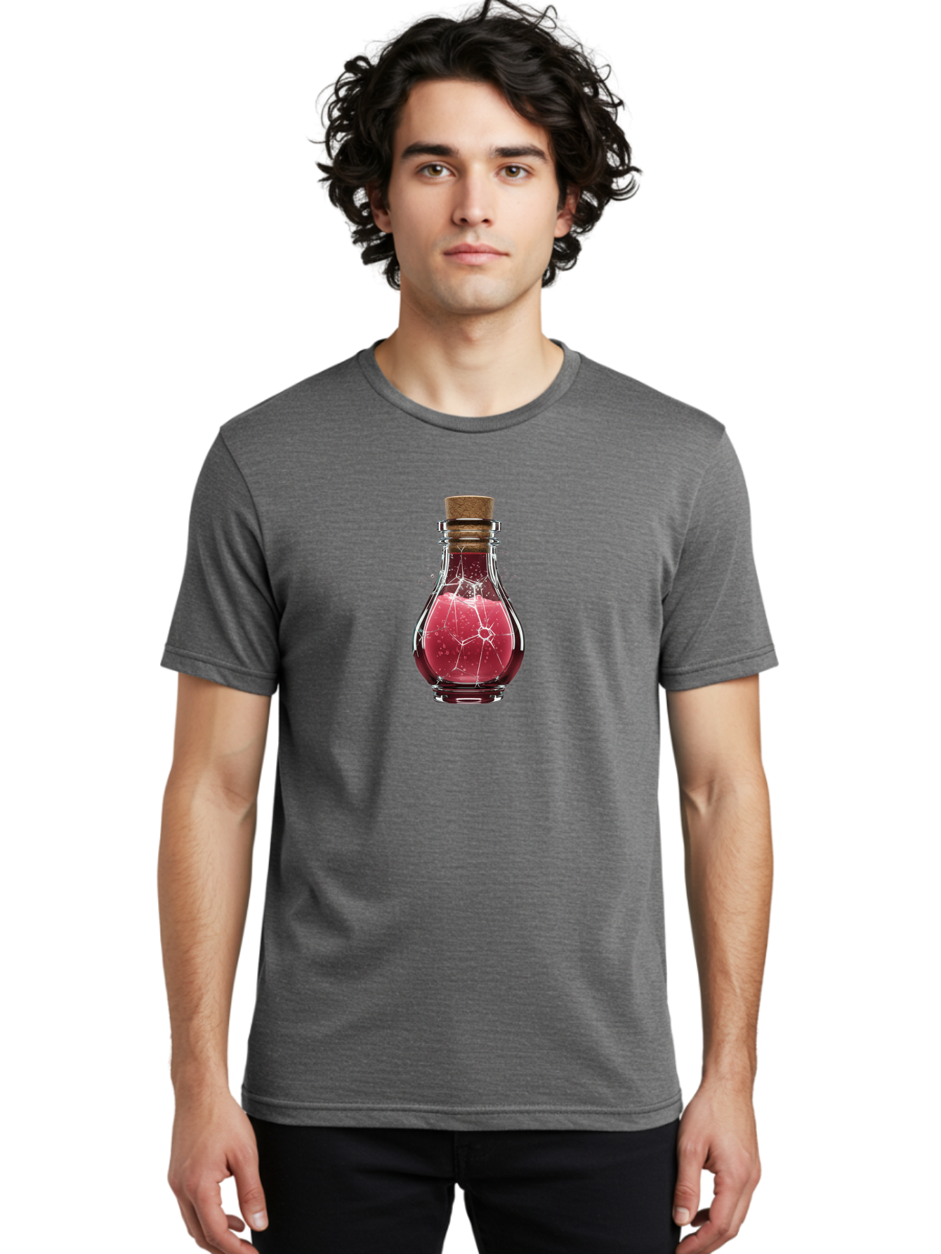 Cracked-Potion-Bottle Men'S Graphic Tee, 100% Cotton, Comfortable Casual Summer Wear, Machine Washable, Vintage Camera, Old Camera, Antique Camera, Black Camera, Classic Photography, Photography Equipment, Nostalgic Device, Film Camera, Bao288