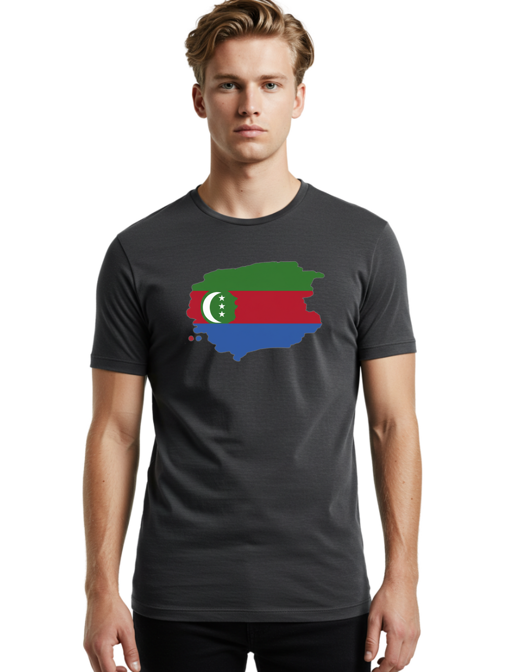 Crescent-And-Stars-Map Men'S Graphic Tee, 100% Cotton, Comfortable Casual Summer Wear, Machine Washable, Vintage Camera, Old Camera, Antique Camera, Black Camera, Classic Photography, Photography Equipment, Nostalgic Device, Film Camera, Bao291
