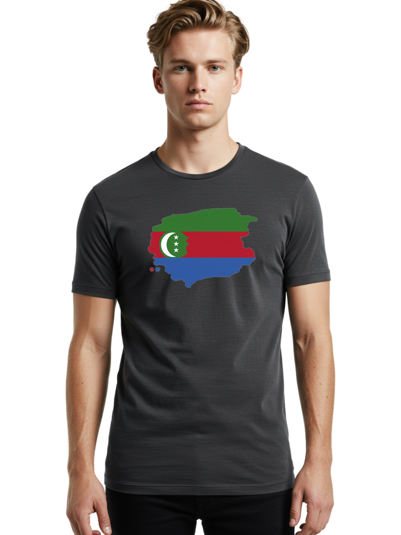 Crescent-And-Stars-Map Men'S Graphic Tee, 100% Cotton, Comfortable Casual Summer Wear, Machine Washable, Vintage Camera, Old Camera, Antique Camera, Black Camera, Classic Photography, Photography Equipment, Nostalgic Device, Film Camera, Bao291