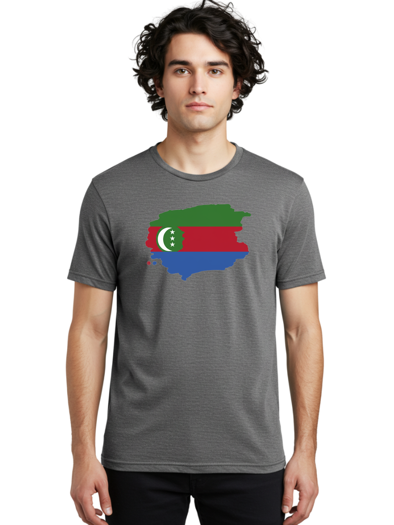 Crescent-And-Stars-Map Men'S Graphic Tee, 100% Cotton, Comfortable Casual Summer Wear, Machine Washable, Vintage Camera, Old Camera, Antique Camera, Black Camera, Classic Photography, Photography Equipment, Nostalgic Device, Film Camera, Bao291
