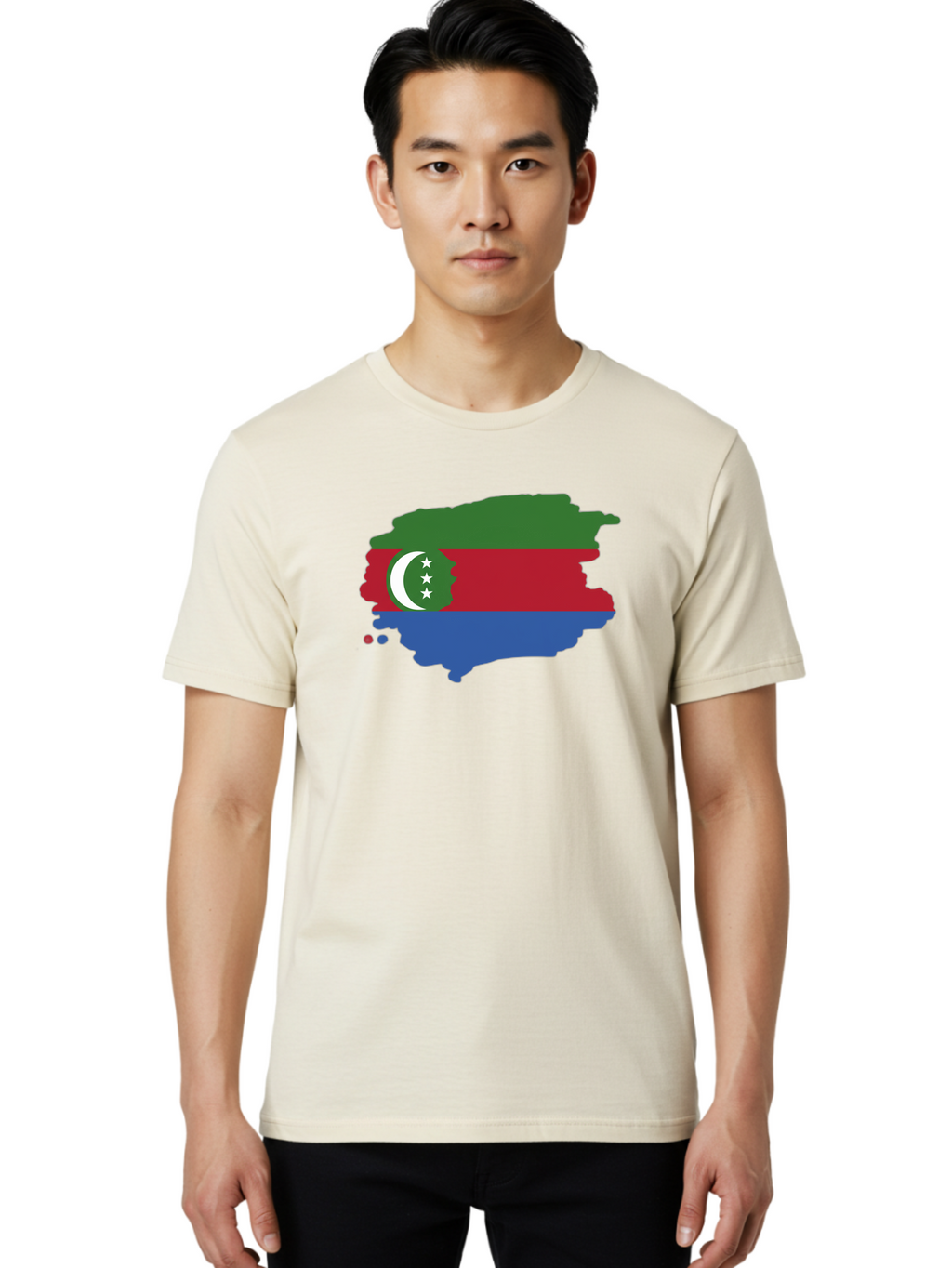 Crescent-And-Stars-Map Men'S Graphic Tee, 100% Cotton, Comfortable Casual Summer Wear, Machine Washable, Vintage Camera, Old Camera, Antique Camera, Black Camera, Classic Photography, Photography Equipment, Nostalgic Device, Film Camera, Bao291