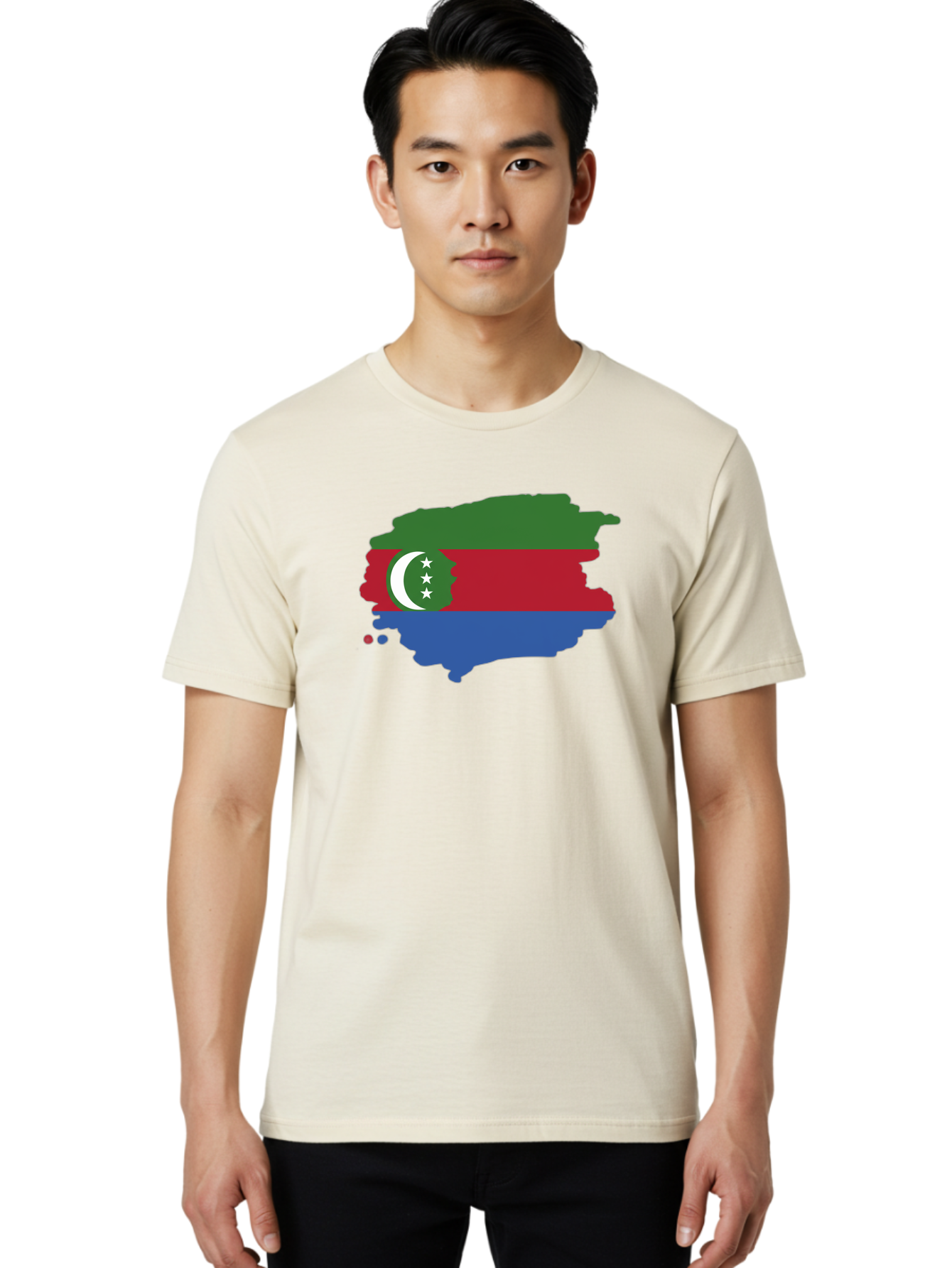 Crescent-And-Stars-Map Men'S Graphic Tee, 100% Cotton, Comfortable Casual Summer Wear, Machine Washable, Vintage Camera, Old Camera, Antique Camera, Black Camera, Classic Photography, Photography Equipment, Nostalgic Device, Film Camera, Bao291