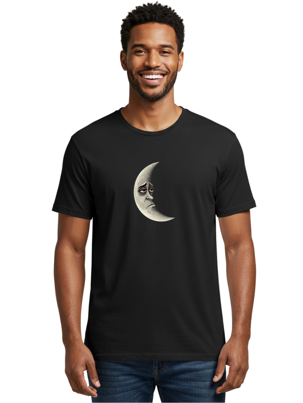 Crescent-Moon-Face Men'S Graphic Tee, 100% Cotton, Comfortable Casual Summer Wear, Machine Washable, Vintage Camera, Old Camera, Antique Camera, Black Camera, Classic Photography, Photography Equipment, Nostalgic Device, Film Camera, Bao292