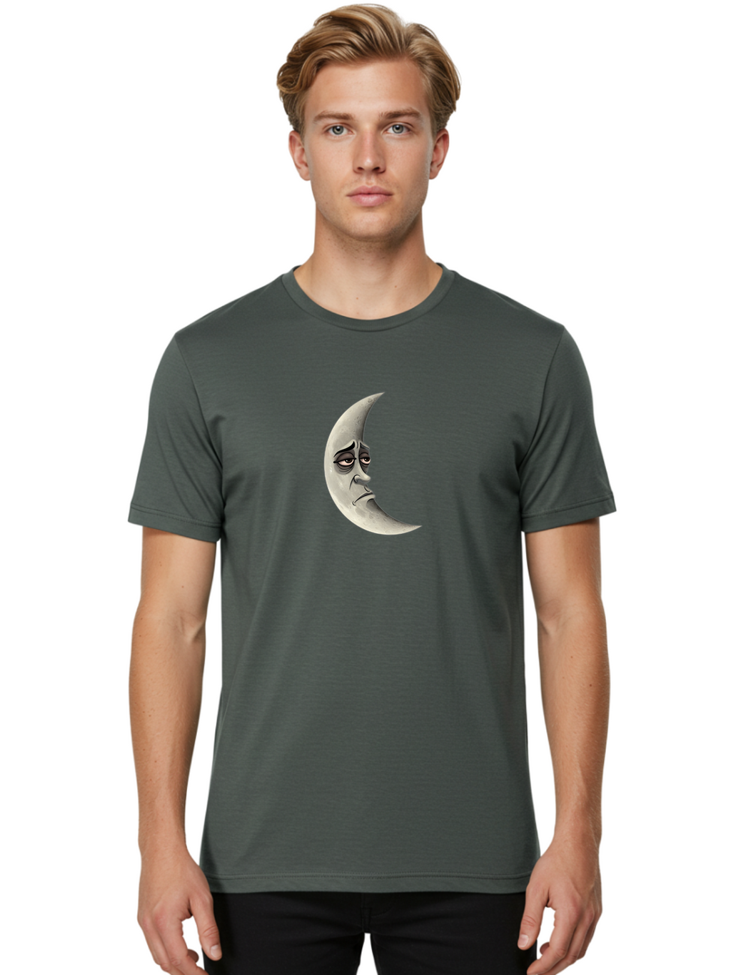 Crescent-Moon-Face Men'S Graphic Tee, 100% Cotton, Comfortable Casual Summer Wear, Machine Washable, Vintage Camera, Old Camera, Antique Camera, Black Camera, Classic Photography, Photography Equipment, Nostalgic Device, Film Camera, Bao292