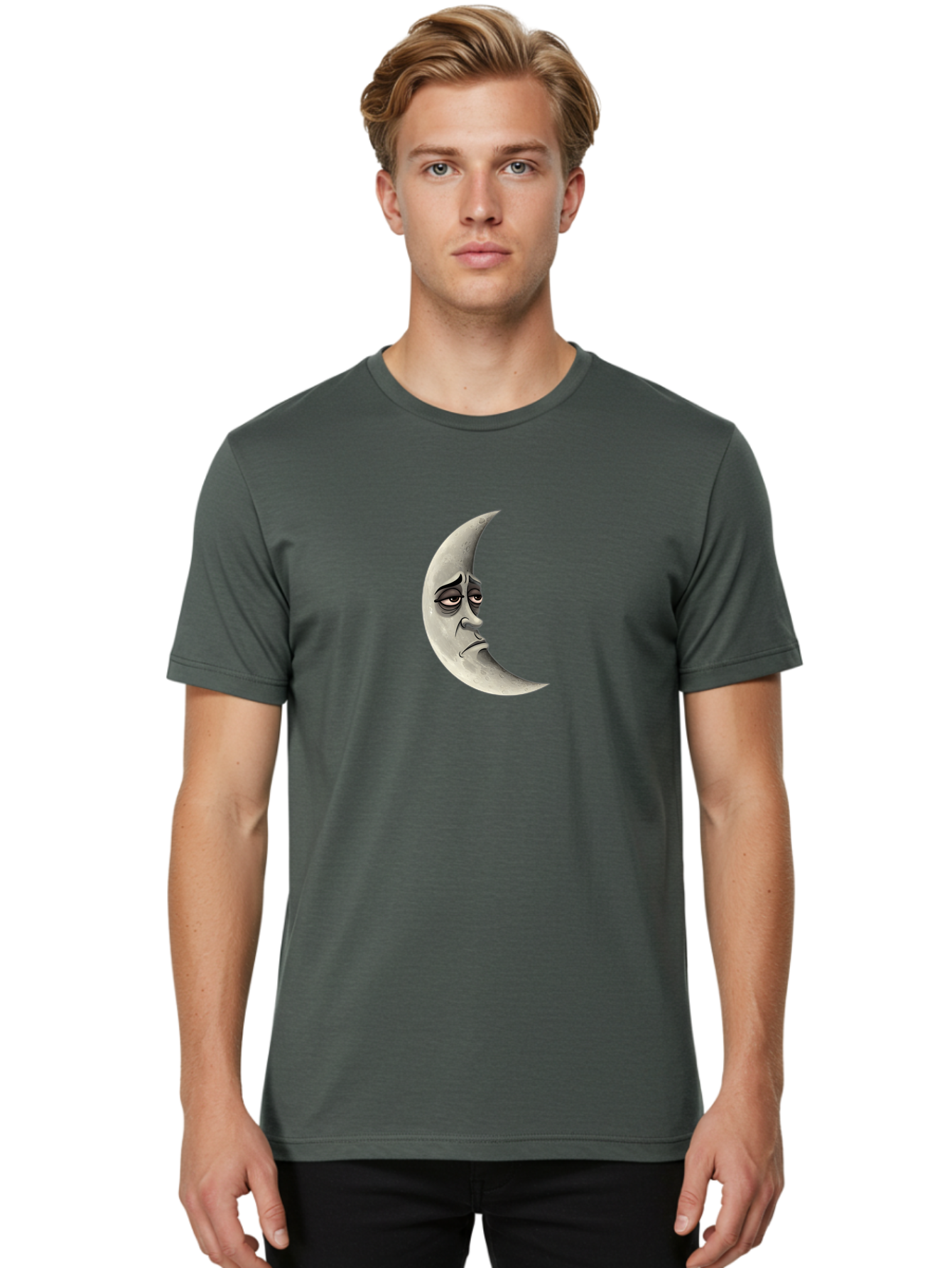 Crescent-Moon-Face Men'S Graphic Tee, 100% Cotton, Comfortable Casual Summer Wear, Machine Washable, Vintage Camera, Old Camera, Antique Camera, Black Camera, Classic Photography, Photography Equipment, Nostalgic Device, Film Camera, Bao292