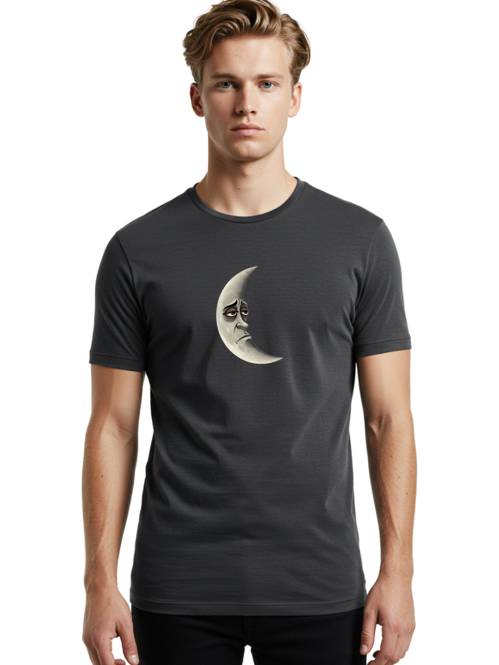 Crescent-Moon-Face Men'S Graphic Tee, 100% Cotton, Comfortable Casual Summer Wear, Machine Washable, Vintage Camera, Old Camera, Antique Camera, Black Camera, Classic Photography, Photography Equipment, Nostalgic Device, Film Camera, Bao292