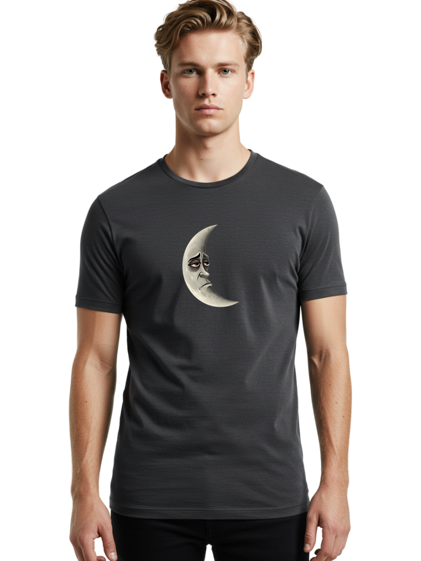 Crescent-Moon-Face Men'S Graphic Tee, 100% Cotton, Comfortable Casual Summer Wear, Machine Washable, Vintage Camera, Old Camera, Antique Camera, Black Camera, Classic Photography, Photography Equipment, Nostalgic Device, Film Camera, Bao292