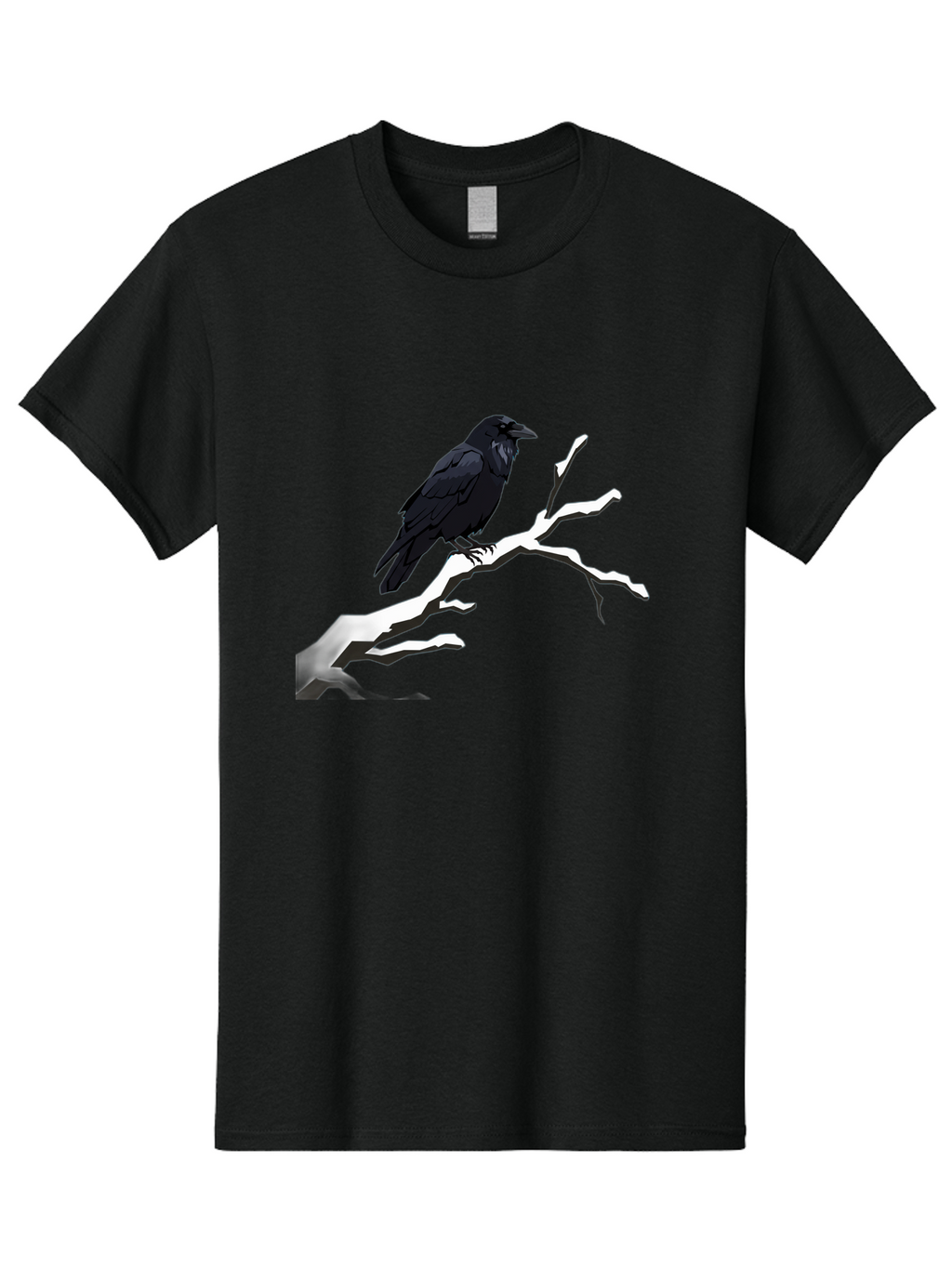 Crow-On-Branch-1 Men'S Graphic Tee, 100% Cotton, Comfortable Casual Summer Wear, Machine Washable, Vintage Camera, Old Camera, Antique Camera, Black Camera, Classic Photography, Photography Equipment, Nostalgic Device, Film Camera, Camera Art Bao295