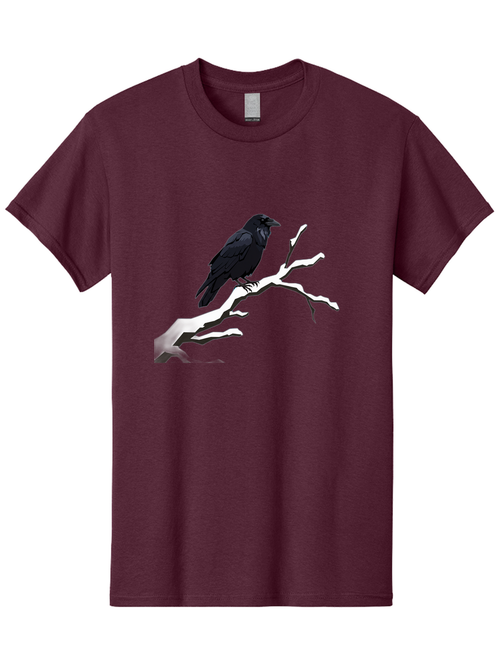 Crow-On-Branch-1 Men'S Graphic Tee, 100% Cotton, Comfortable Casual Summer Wear, Machine Washable, Vintage Camera, Old Camera, Antique Camera, Black Camera, Classic Photography, Photography Equipment, Nostalgic Device, Film Camera, Camera Art Bao295