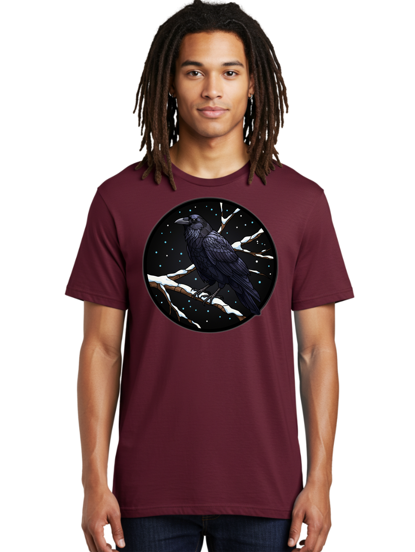Crow-On-Branch-2 Men'S Graphic Tee, 100% Cotton, Comfortable Casual Summer Wear, Machine Washable, Vintage Camera, Old Camera, Antique Camera, Black Camera, Classic Photography, Photography Equipment, Nostalgic Device, Film Camera, Camera Art Bao296
