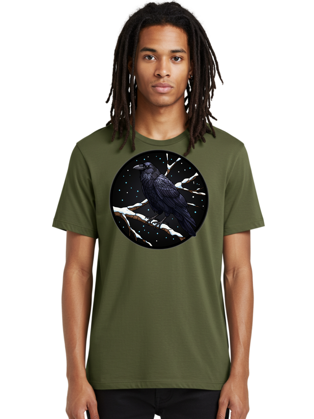 Crow-On-Branch-2 Men'S Graphic Tee, 100% Cotton, Comfortable Casual Summer Wear, Machine Washable, Vintage Camera, Old Camera, Antique Camera, Black Camera, Classic Photography, Photography Equipment, Nostalgic Device, Film Camera, Camera Art Bao296