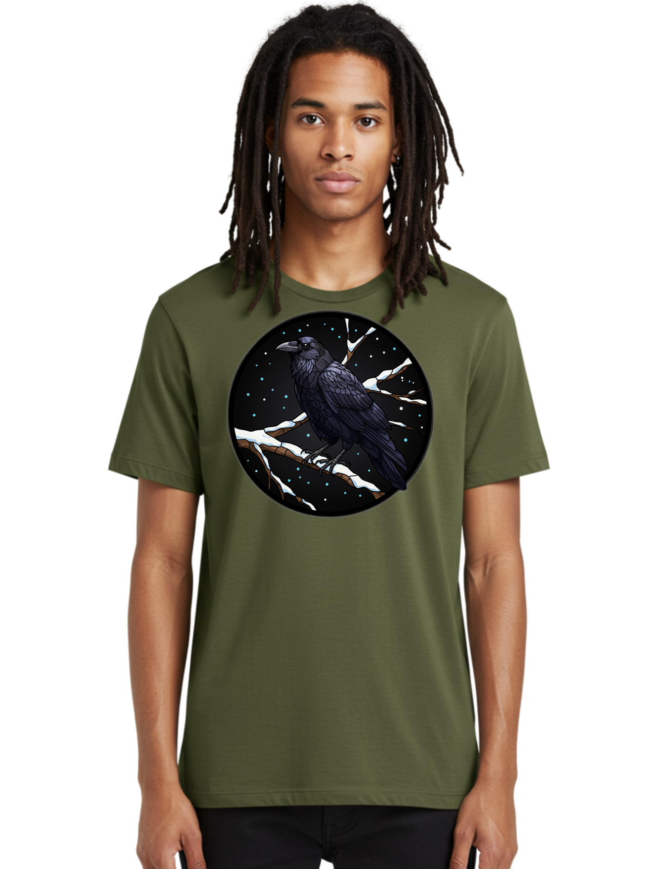 Crow-On-Branch-2 Men'S Graphic Tee, 100% Cotton, Comfortable Casual Summer Wear, Machine Washable, Vintage Camera, Old Camera, Antique Camera, Black Camera, Classic Photography, Photography Equipment, Nostalgic Device, Film Camera, Camera Art Bao296