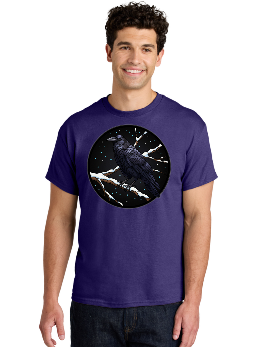 Crow-On-Branch-2 Men'S Graphic Tee, 100% Cotton, Comfortable Casual Summer Wear, Machine Washable, Vintage Camera, Old Camera, Antique Camera, Black Camera, Classic Photography, Photography Equipment, Nostalgic Device, Film Camera, Camera Art Bao296