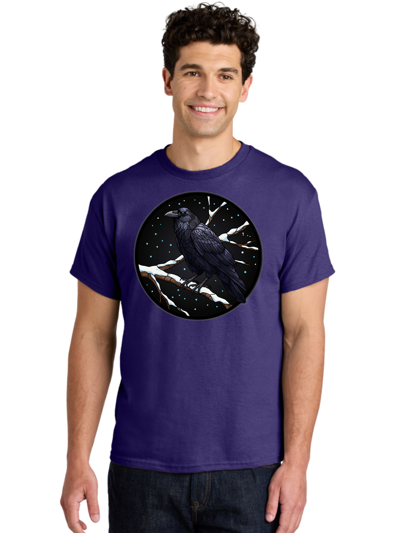 Crow-On-Branch-2 Men'S Graphic Tee, 100% Cotton, Comfortable Casual Summer Wear, Machine Washable, Vintage Camera, Old Camera, Antique Camera, Black Camera, Classic Photography, Photography Equipment, Nostalgic Device, Film Camera, Camera Art Bao296