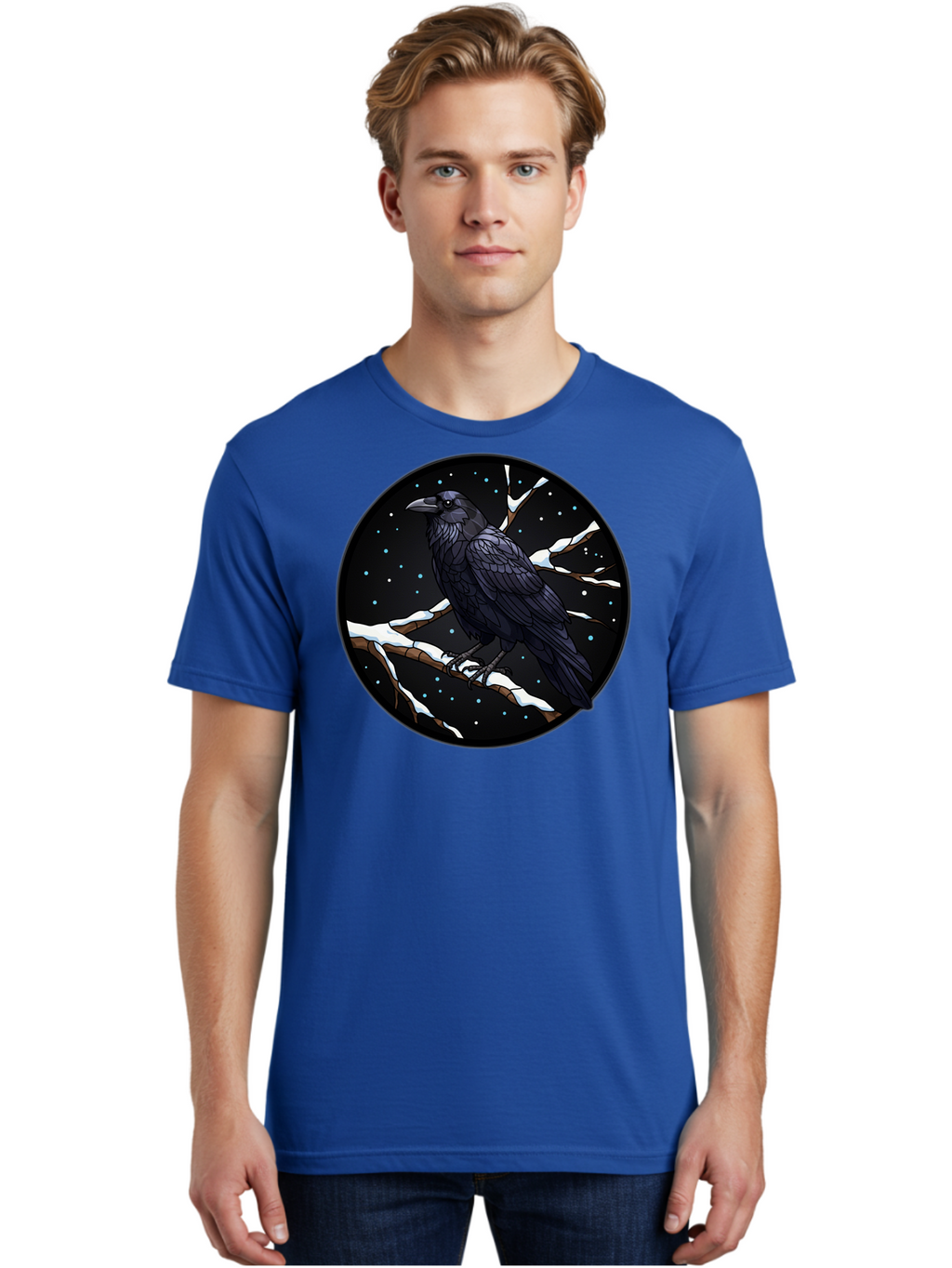 Crow-On-Branch-2 Men'S Graphic Tee, 100% Cotton, Comfortable Casual Summer Wear, Machine Washable, Vintage Camera, Old Camera, Antique Camera, Black Camera, Classic Photography, Photography Equipment, Nostalgic Device, Film Camera, Camera Art Bao296