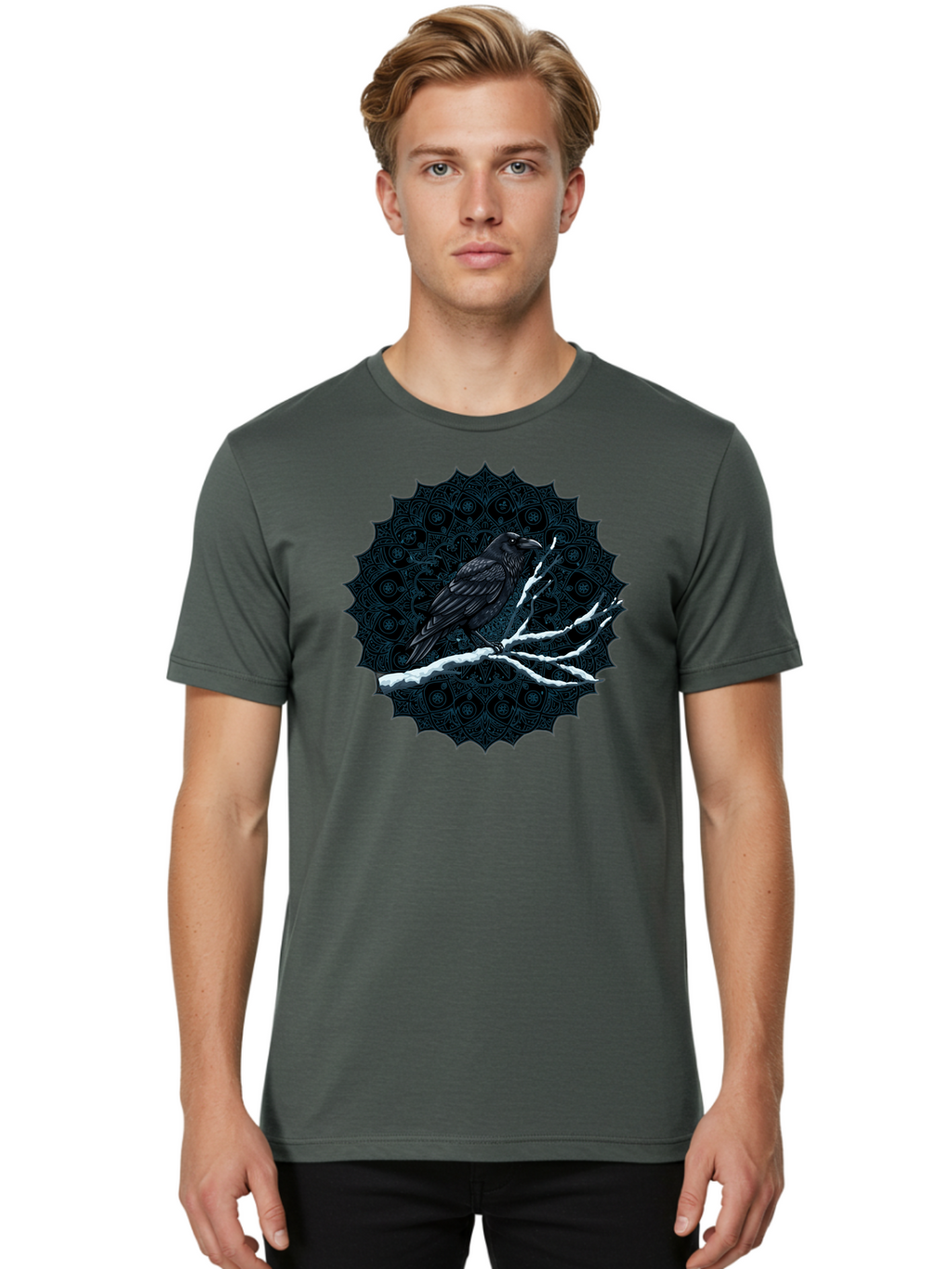 Crow-On-Branch-3 Men'S Graphic Tee, 100% Cotton, Comfortable Casual Summer Wear, Machine Washable, Vintage Camera, Old Camera, Antique Camera, Black Camera, Classic Photography, Photography Equipment, Nostalgic Device, Film Camera, Camera Art Bao297