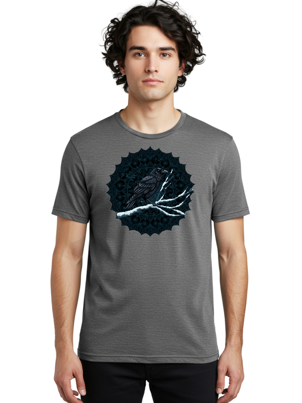 Crow-On-Branch-3 Men'S Graphic Tee, 100% Cotton, Comfortable Casual Summer Wear, Machine Washable, Vintage Camera, Old Camera, Antique Camera, Black Camera, Classic Photography, Photography Equipment, Nostalgic Device, Film Camera, Camera Art Bao297