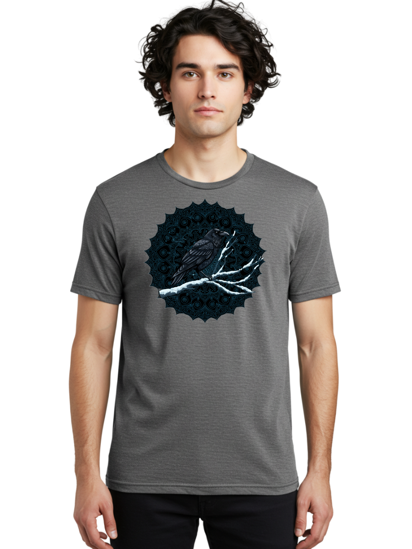 Crow-On-Branch-3 Men'S Graphic Tee, 100% Cotton, Comfortable Casual Summer Wear, Machine Washable, Vintage Camera, Old Camera, Antique Camera, Black Camera, Classic Photography, Photography Equipment, Nostalgic Device, Film Camera, Camera Art Bao297